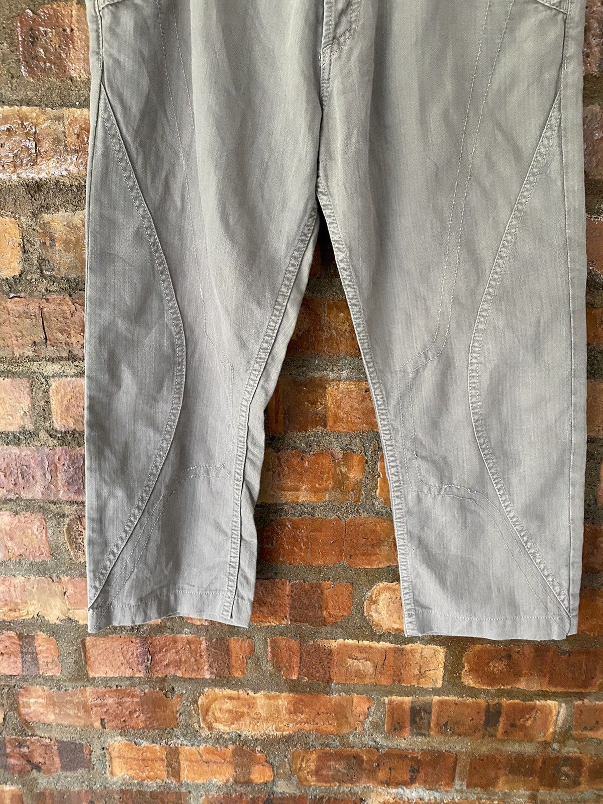 Beauty Beast 90s SLOW GUN Japan Rider Crop Mix linen pants Size US 31 - 4 Thumbnail