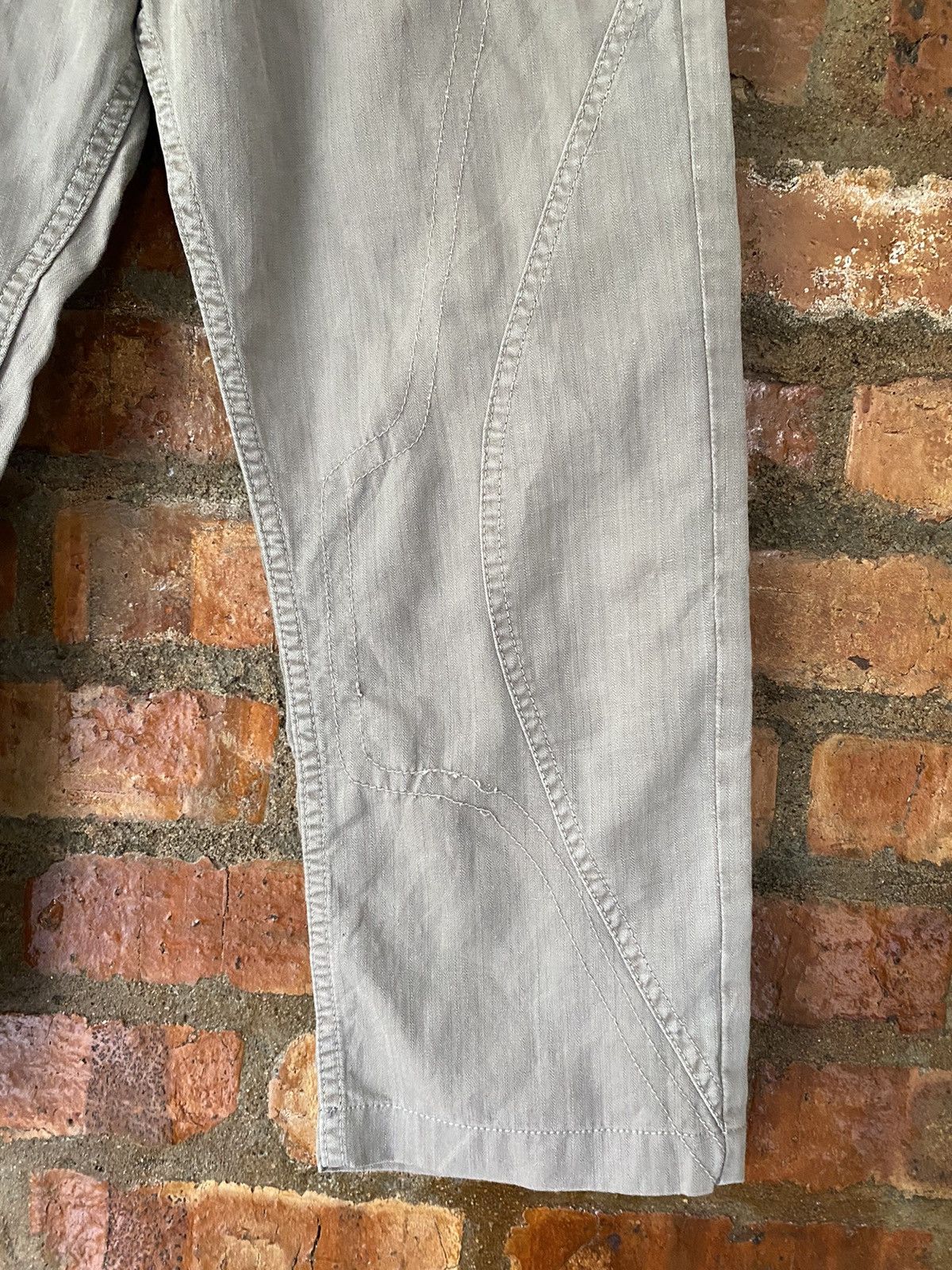 Beauty Beast 90s SLOW GUN Japan Rider Crop Mix linen pants Size US 31 - 8 Thumbnail