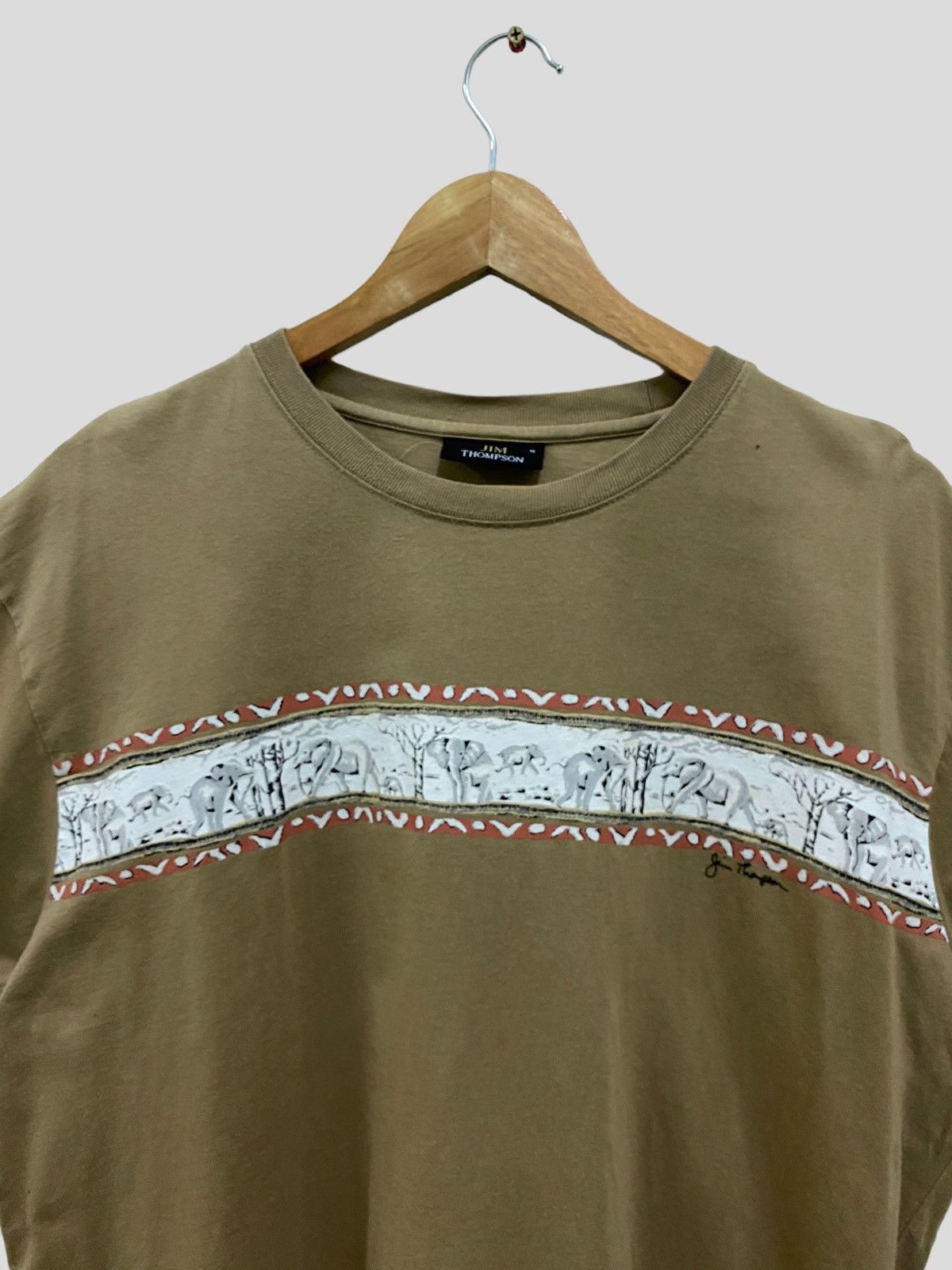 Designer JIM THOMPSON Elephants Graphic T shirt Size US L / EU 52-54 / 3 - 4 Thumbnail