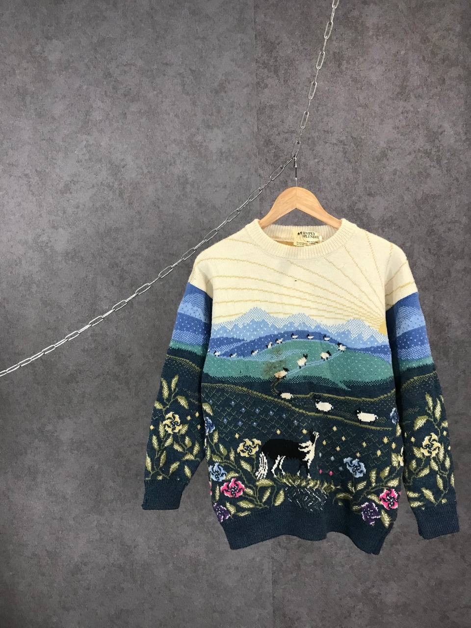 Vintage Crazy vintage overprinted sweater Size US S / EU 44-46 / 1 - 1 Thumbnail