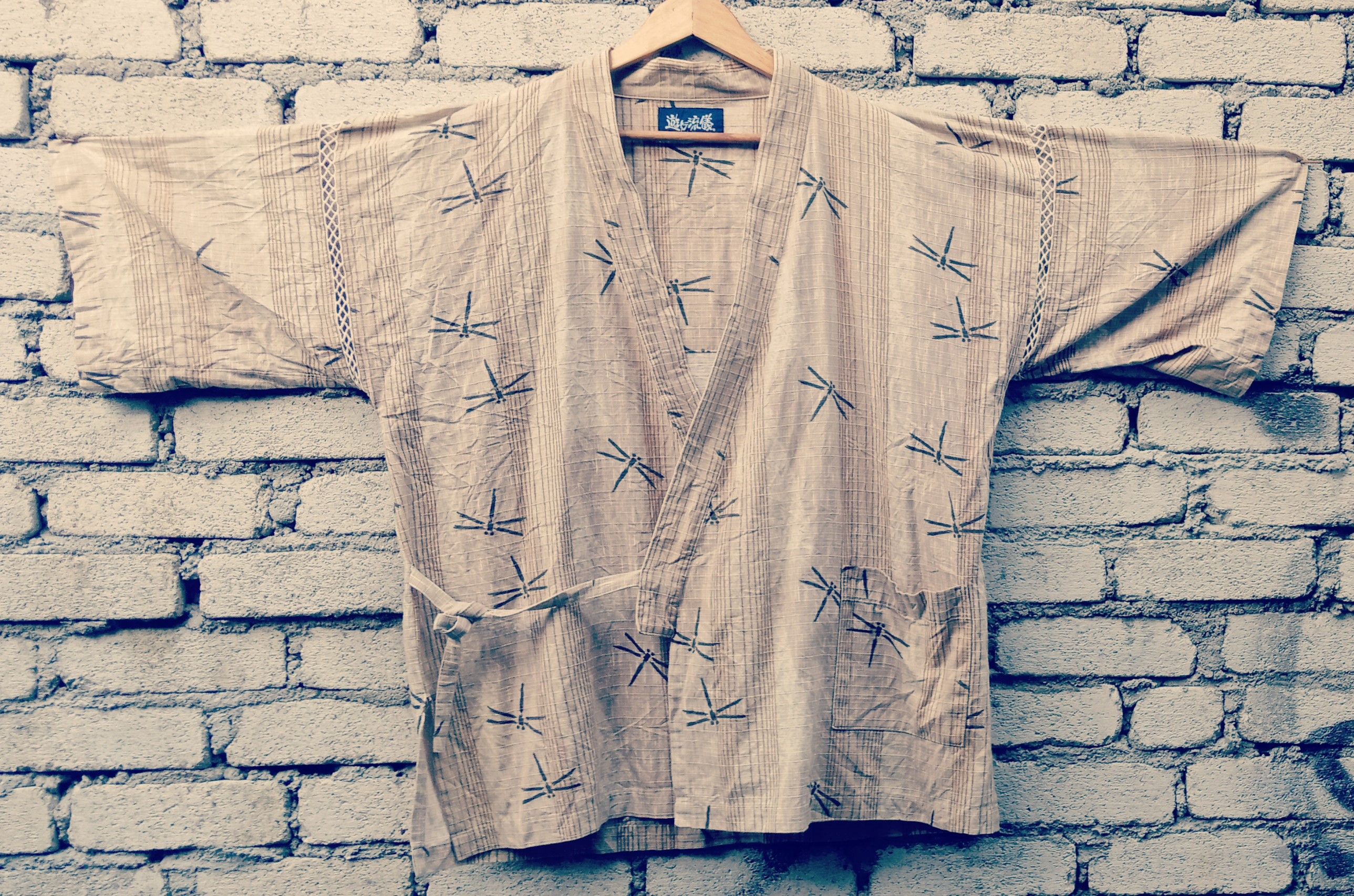 Vintage Dragon-fly Full print Kimono knitwear