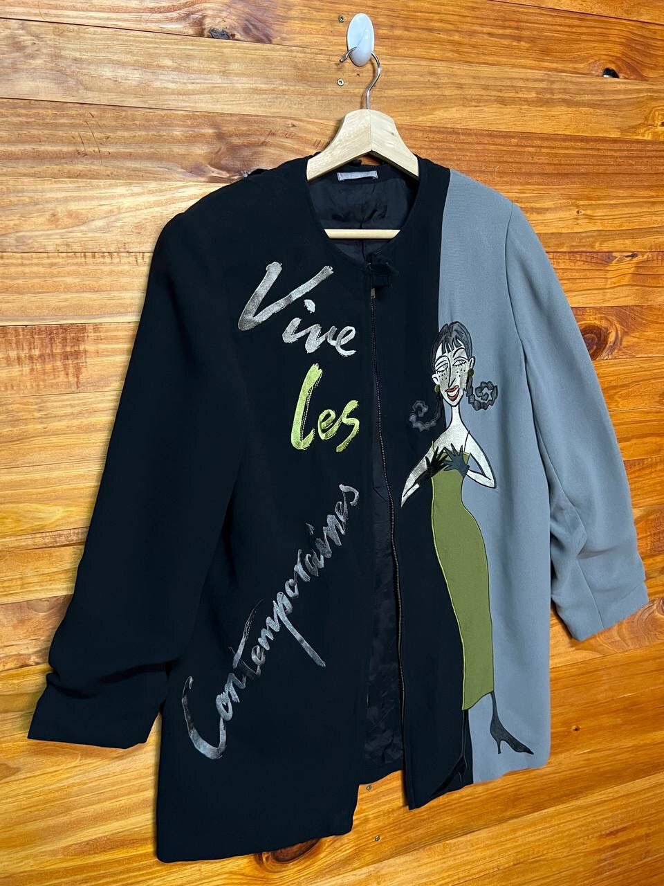 Japanese Brand CONTEMPORAINES VIVE LES STYLE ZIP SHIRT Size M / US 6-8 / IT 42-44 - 2 Thumbnail