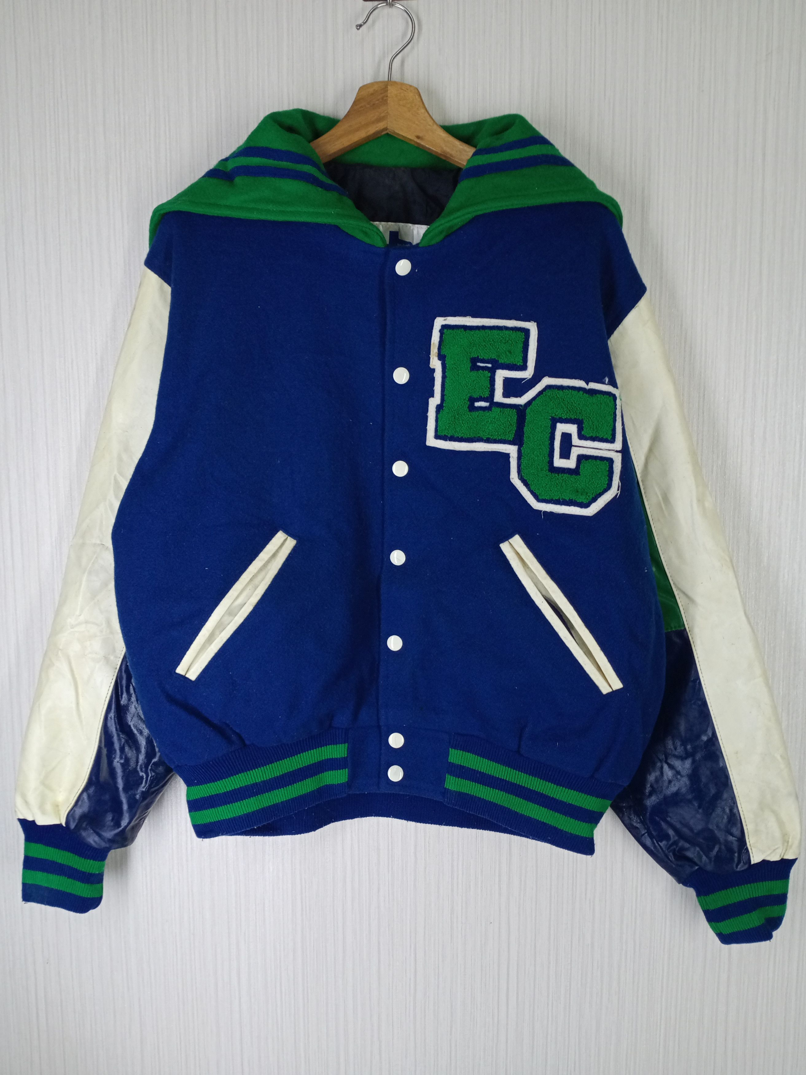 Vintage Rare Vintage 90s Tejas Mfg Letterman Varsity Jacket Size US L / EU 52-54 / 3 - 1 Thumbnail