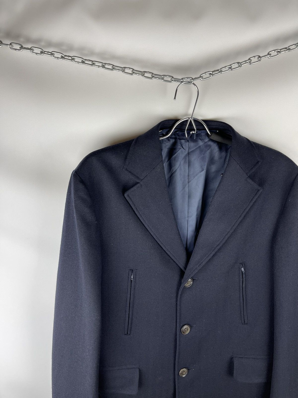 Luigi Bianchi Luigi Bianchi Mantova navy pattern wool coat with lining Size US M / EU 48-50 / 2 - 18 Thumbnail