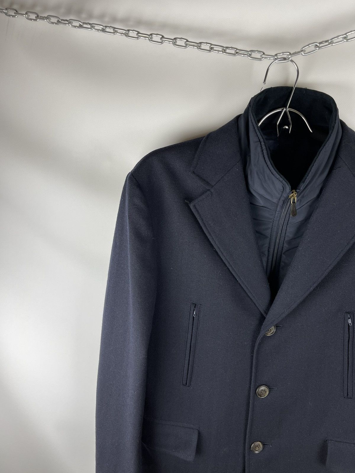 Luigi Bianchi Luigi Bianchi Mantova navy pattern wool coat with lining Size US M / EU 48-50 / 2 - 4 Thumbnail