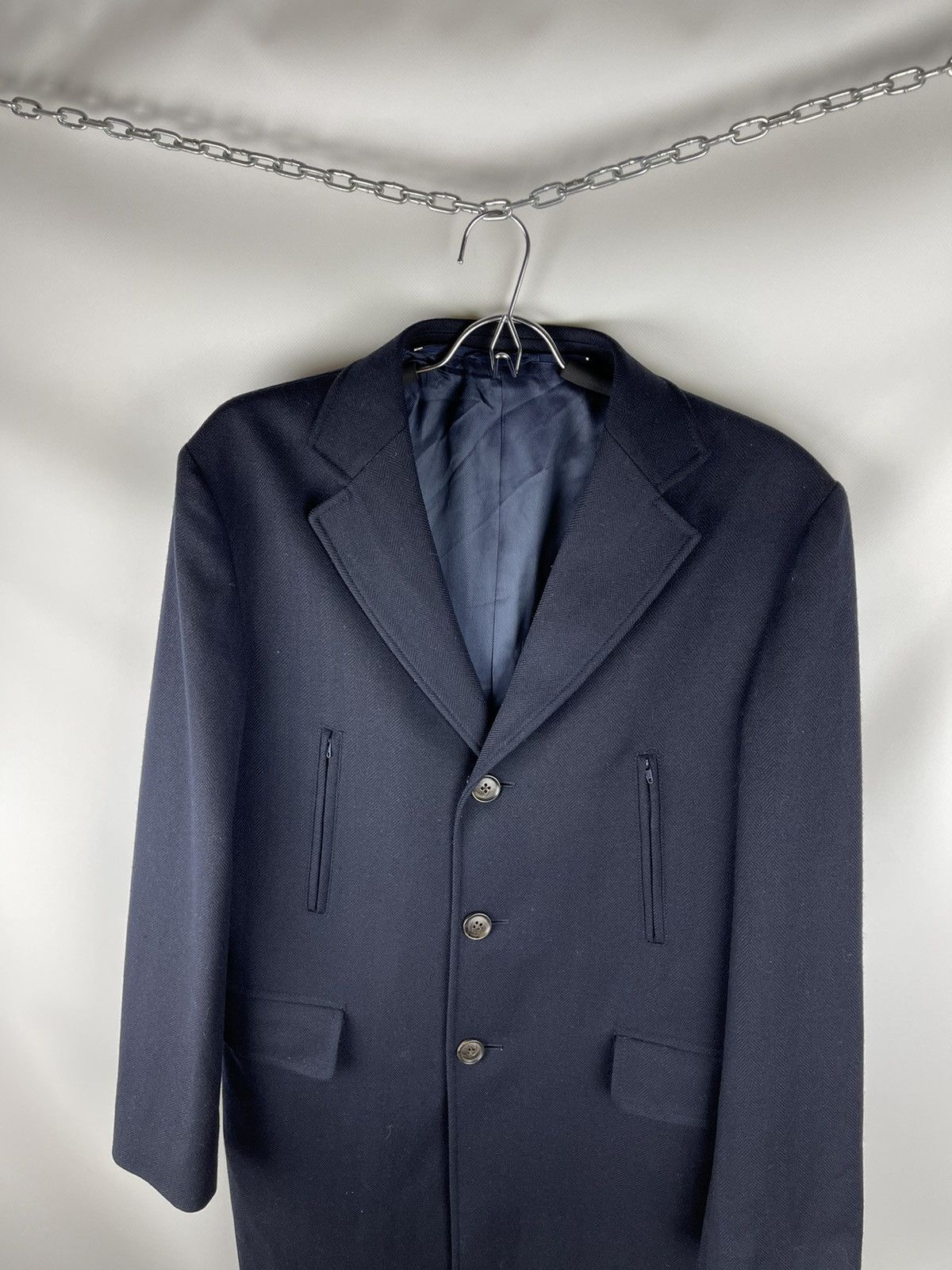 Luigi Bianchi Luigi Bianchi Mantova navy pattern wool coat with lining Size US M / EU 48-50 / 2 - 17 Thumbnail