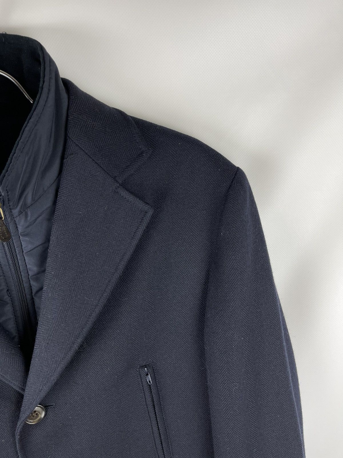Luigi Bianchi Luigi Bianchi Mantova navy pattern wool coat with lining Size US M / EU 48-50 / 2 - 9 Thumbnail