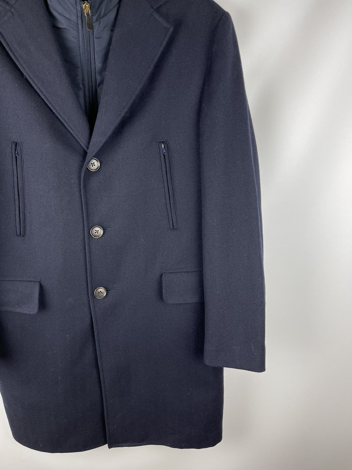 Luigi Bianchi Luigi Bianchi Mantova navy pattern wool coat with lining Size US M / EU 48-50 / 2 - 7 Thumbnail