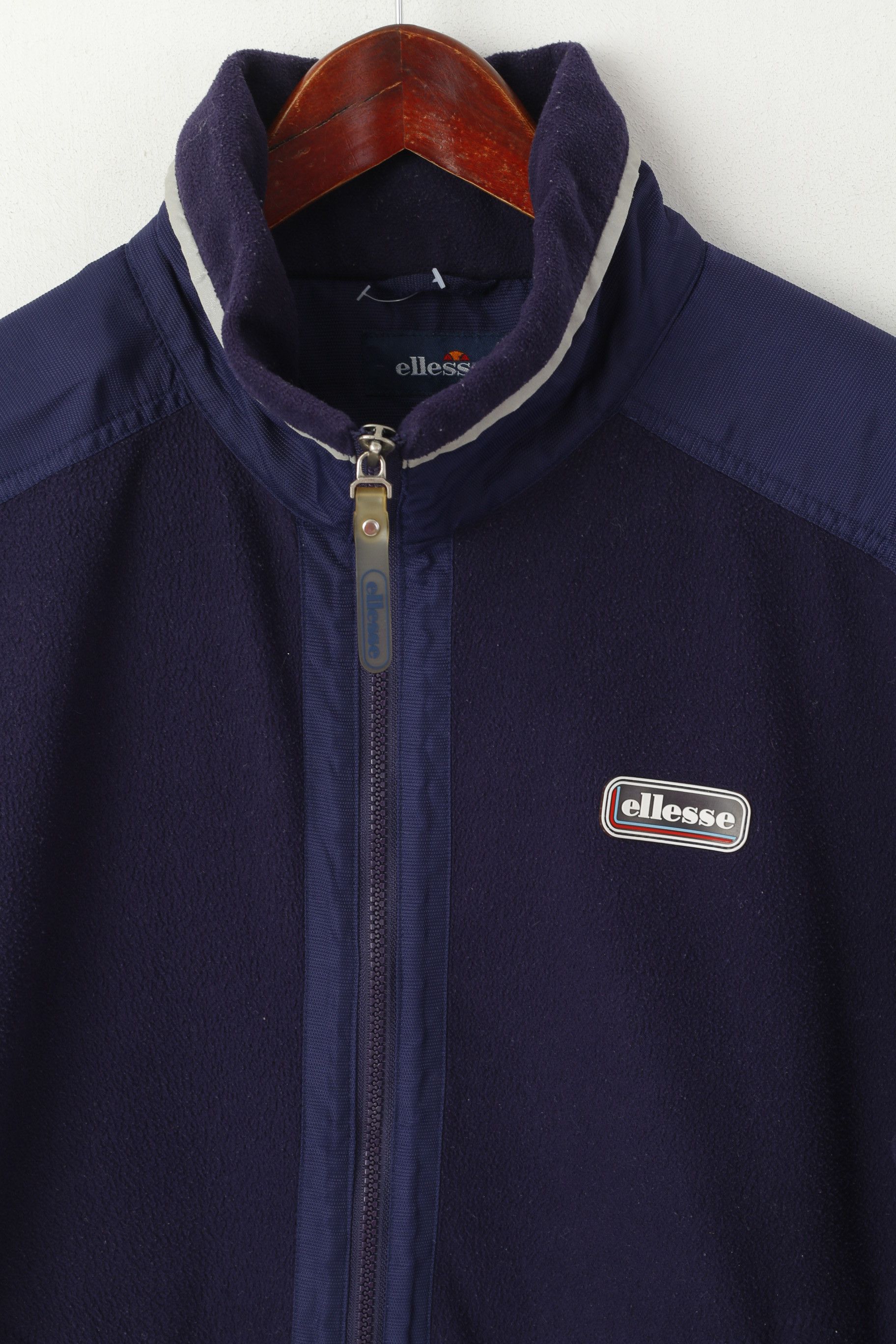 Ellesse × Vintage Ellesse Men M Fleece Jacket Purple Full Zipper Top 0503 Size US M / EU 48-50 / 2 - 2 Thumbnail