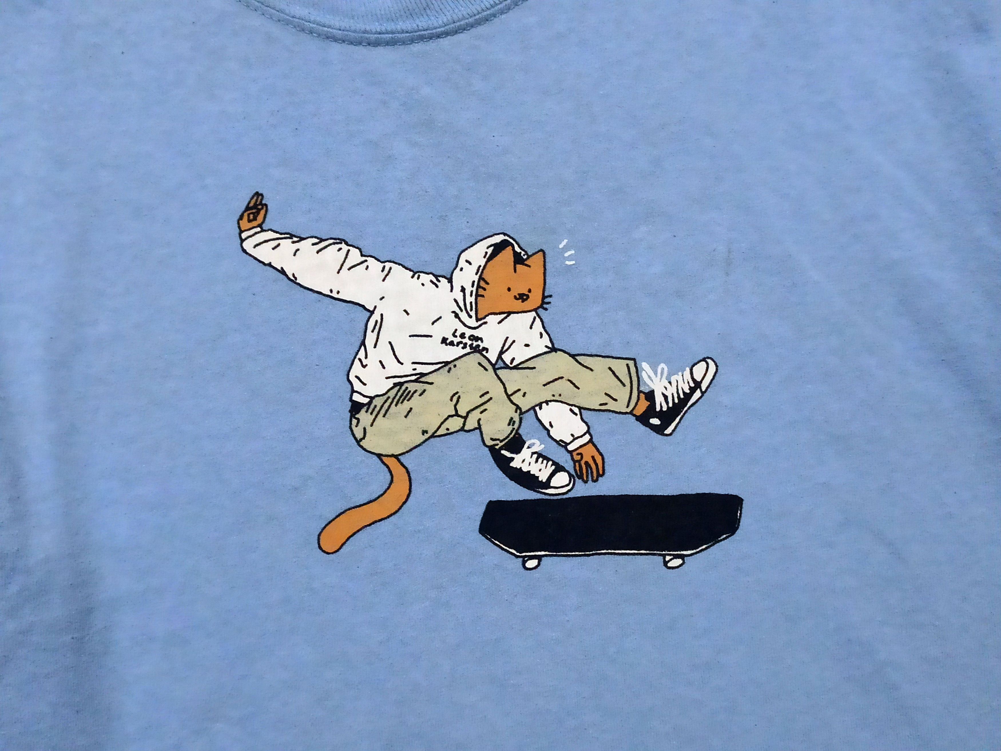 Designer × Think Skateboards Leon Karssen Skate Cat Rare Mens Longsleeve Tee Size US M / EU 48-50 / 2 - 2 Thumbnail