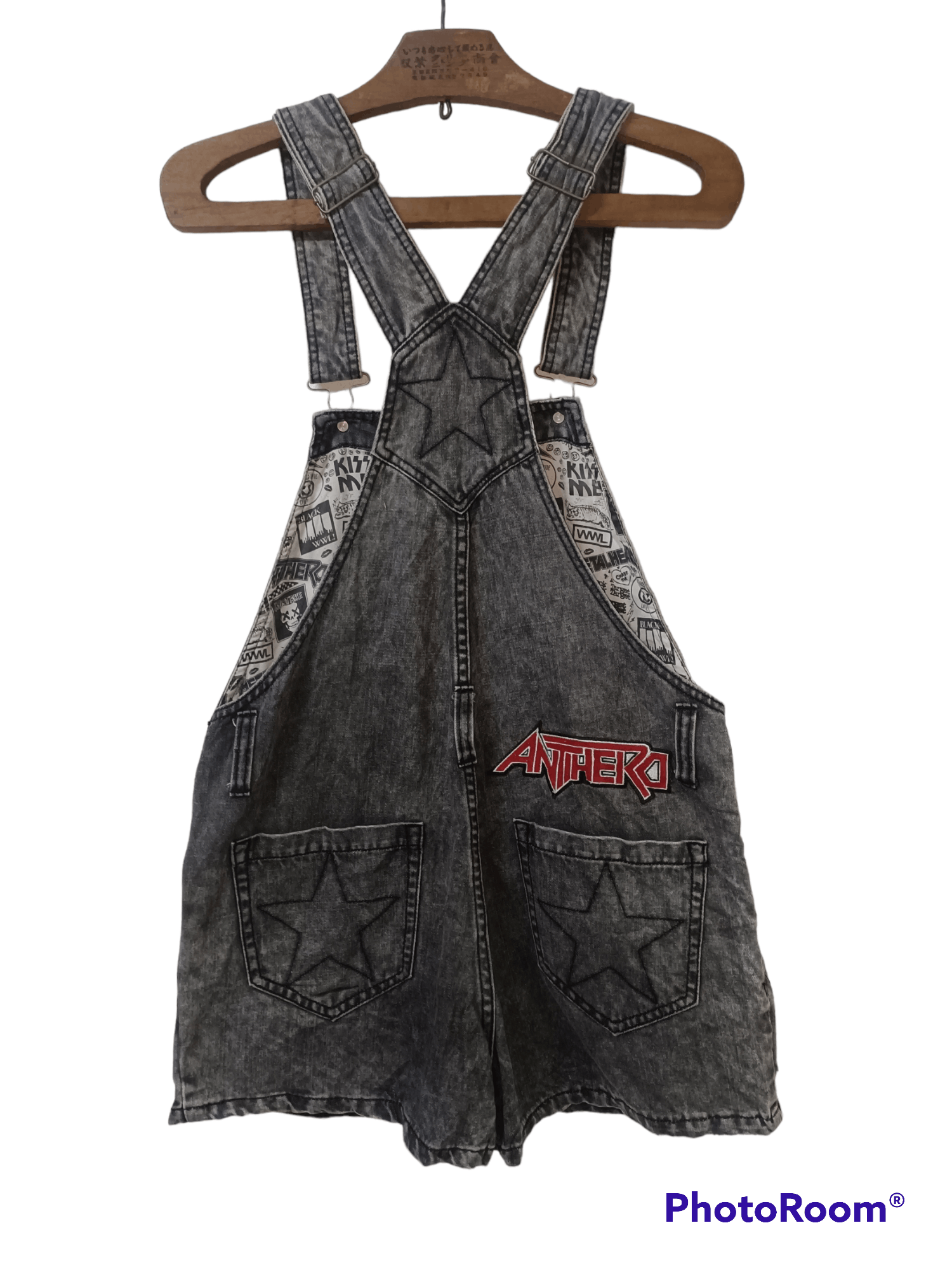 Japanese Brand × Vintage Antihero Denim Overall Shorts Size 35" - 2 Thumbnail