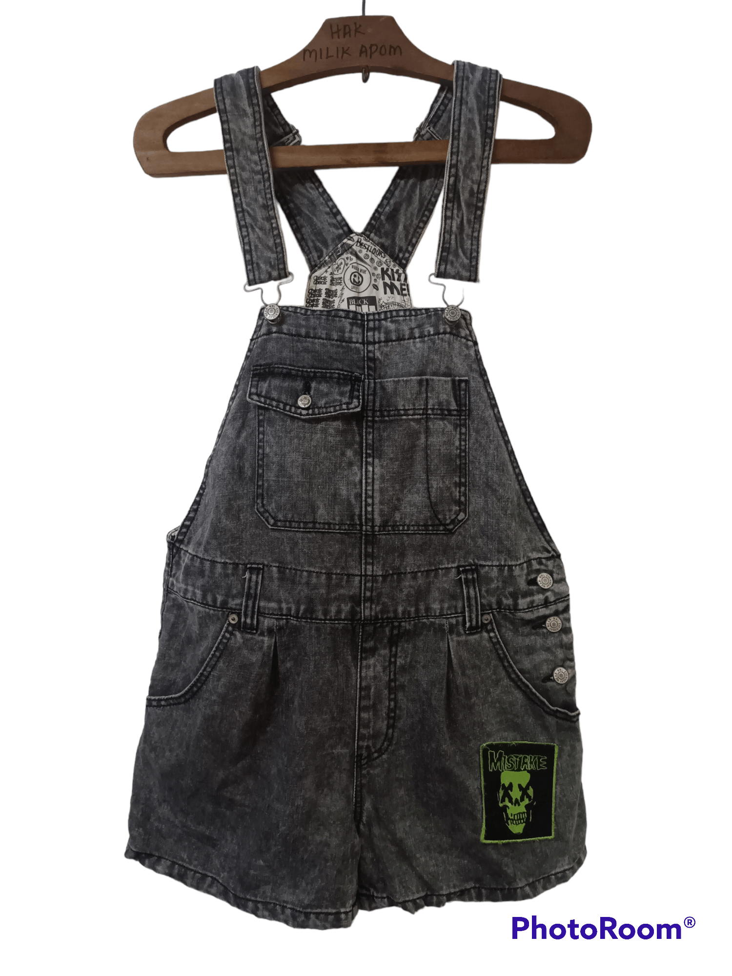 Japanese Brand × Vintage Antihero Denim Overall Shorts Size 35" - 1 Thumbnail
