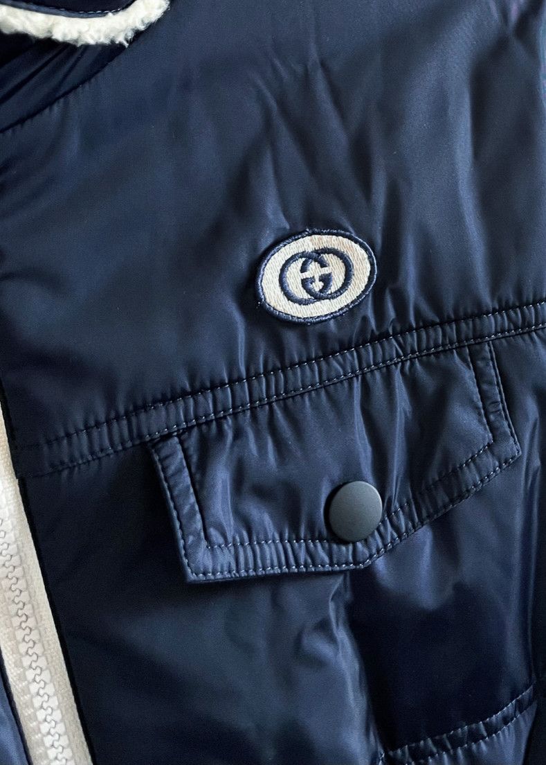 Gucci Gucci Navy GG Faux Shearling Reversible Parachute Jacket Size M / US 6-8 / IT 42-44 - 2 Thumbnail