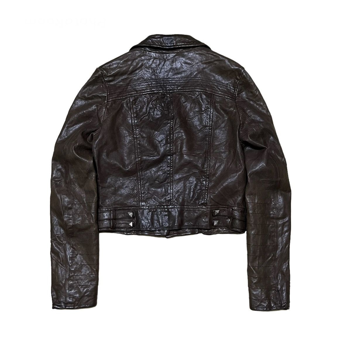 Japanese Brand Brown Leather Double Collar Jacket Seditionaries Style Size S / US 4 / IT 40 - 2 Thumbnail