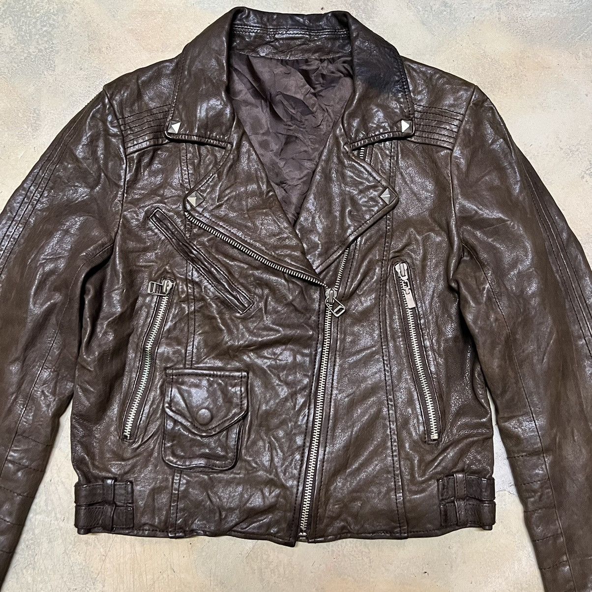 Japanese Brand Brown Leather Double Collar Jacket Seditionaries Style Size S / US 4 / IT 40 - 4 Thumbnail
