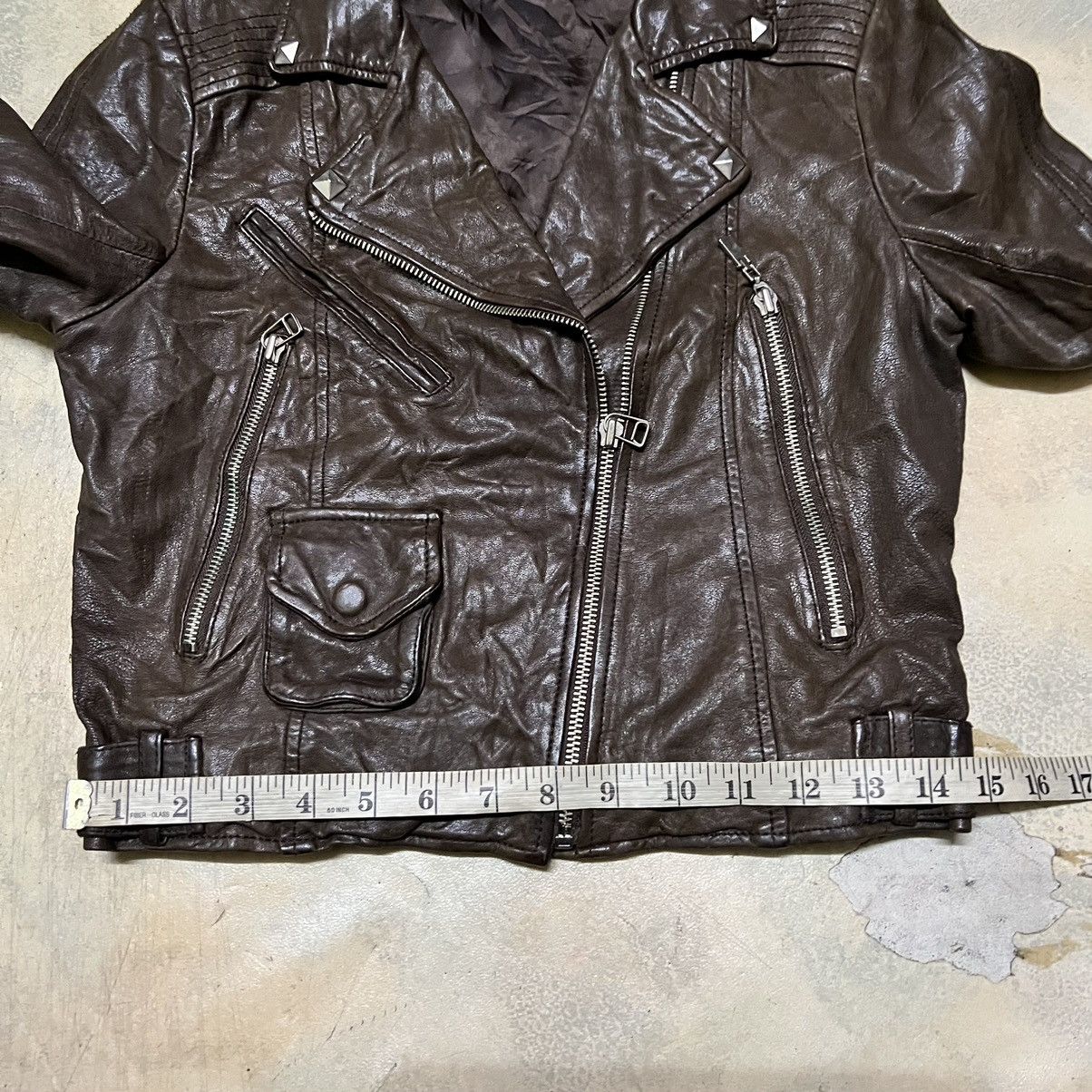 Japanese Brand Brown Leather Double Collar Jacket Seditionaries Style Size S / US 4 / IT 40 - 11 Thumbnail