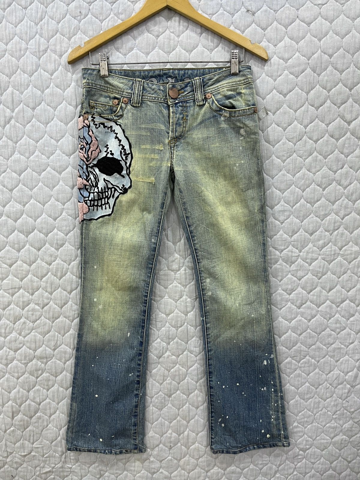 Seditionaries (Aaa). GRAIL SKULLS EMBROIDERY HYPE BOOTCUT DENIM Size 30" / US 8 / IT 44 - 1 Thumbnail