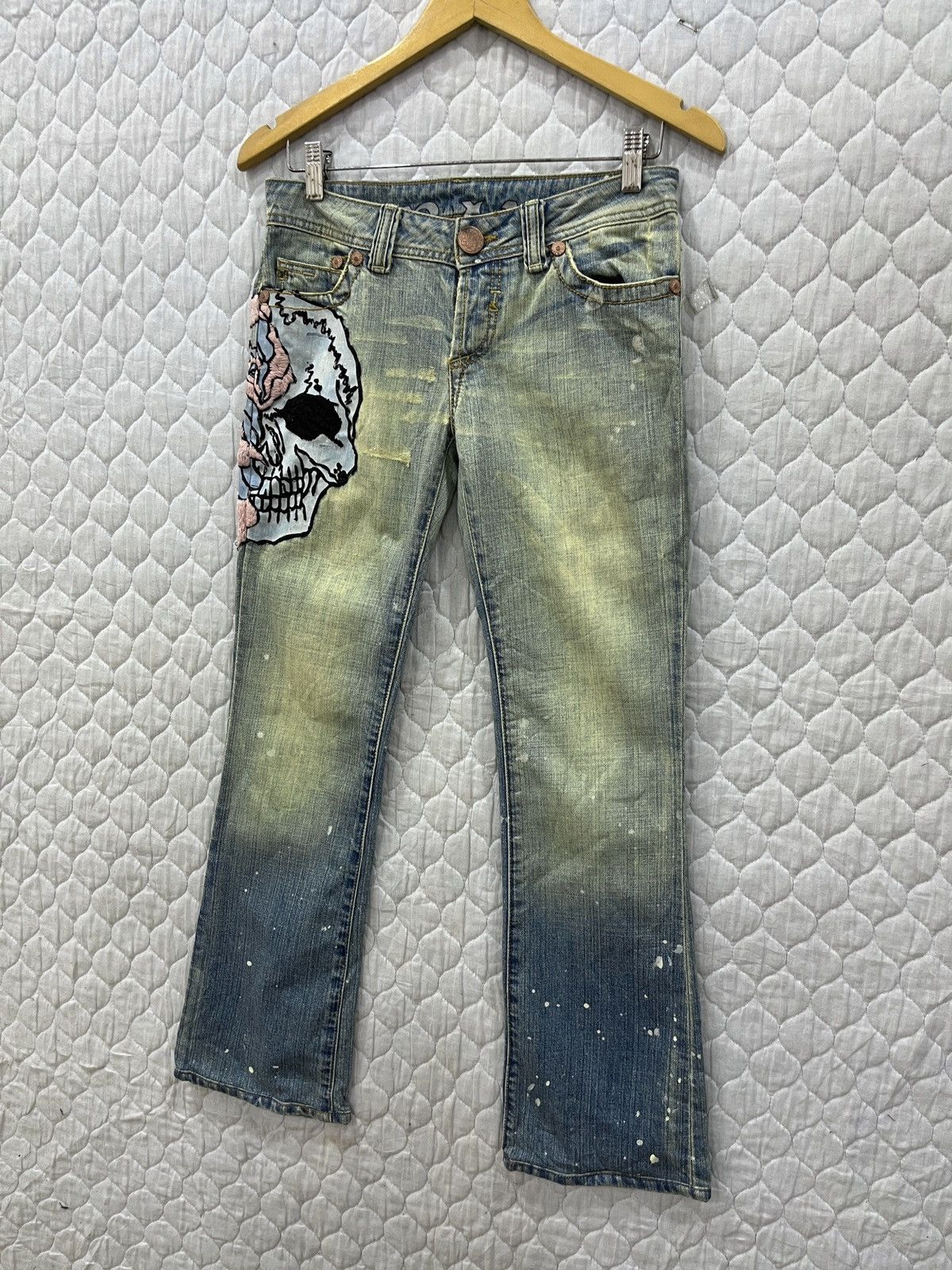 Seditionaries (Aaa). GRAIL SKULLS EMBROIDERY HYPE BOOTCUT DENIM Size 30" / US 8 / IT 44 - 2 Thumbnail