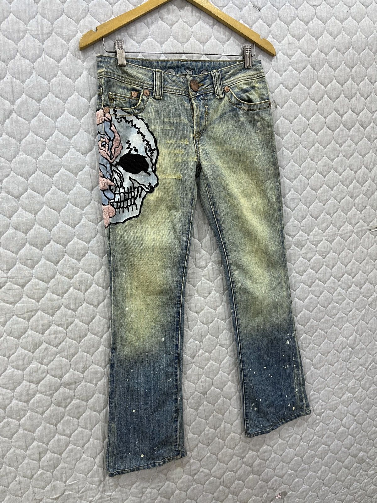 Seditionaries (Aaa). GRAIL SKULLS EMBROIDERY HYPE BOOTCUT DENIM Size 30" / US 8 / IT 44 - 3 Thumbnail
