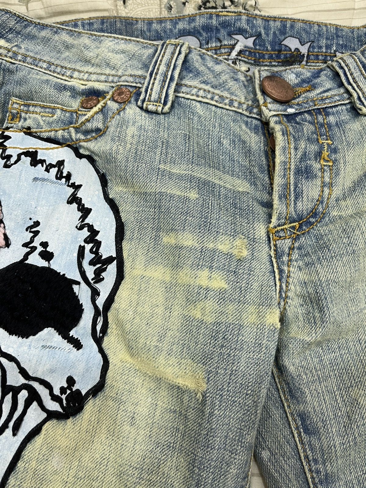 Seditionaries (Aaa). GRAIL SKULLS EMBROIDERY HYPE BOOTCUT DENIM Size 30" / US 8 / IT 44 - 16 Thumbnail