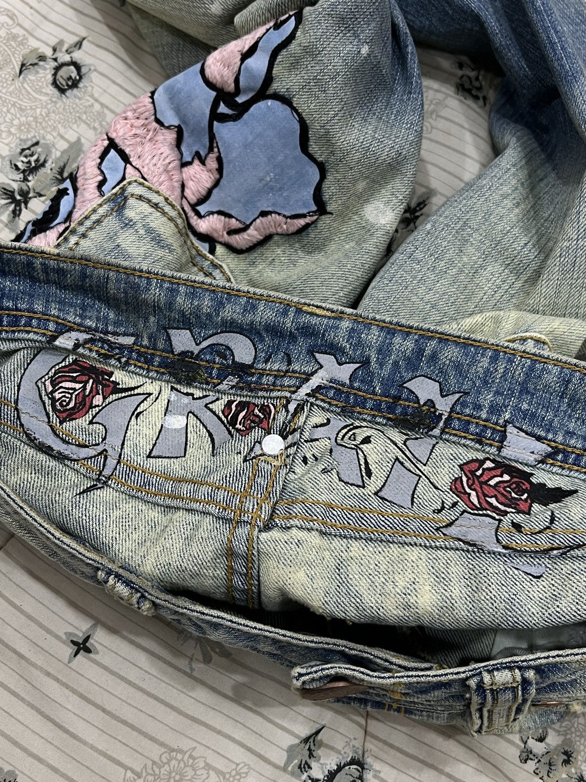 Seditionaries (Aaa). GRAIL SKULLS EMBROIDERY HYPE BOOTCUT DENIM Size 30" / US 8 / IT 44 - 11 Thumbnail