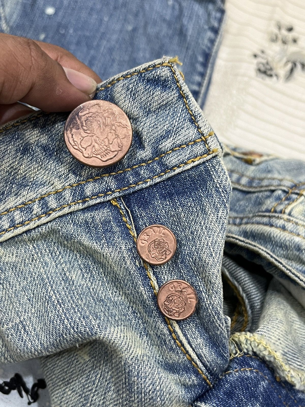 Seditionaries (Aaa). GRAIL SKULLS EMBROIDERY HYPE BOOTCUT DENIM Size 30" / US 8 / IT 44 - 14 Thumbnail