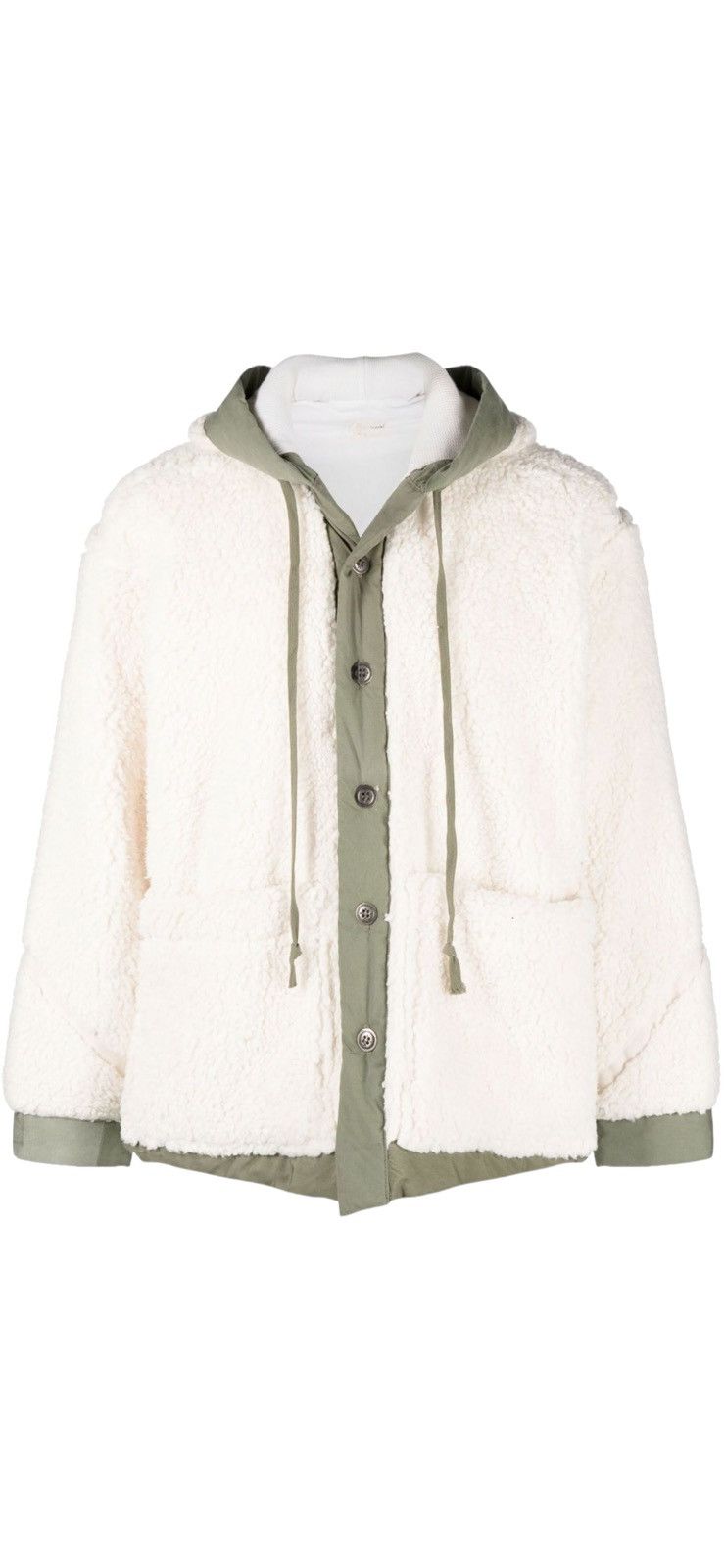 Greg Lauren Faux Shearling Hooded Jacket