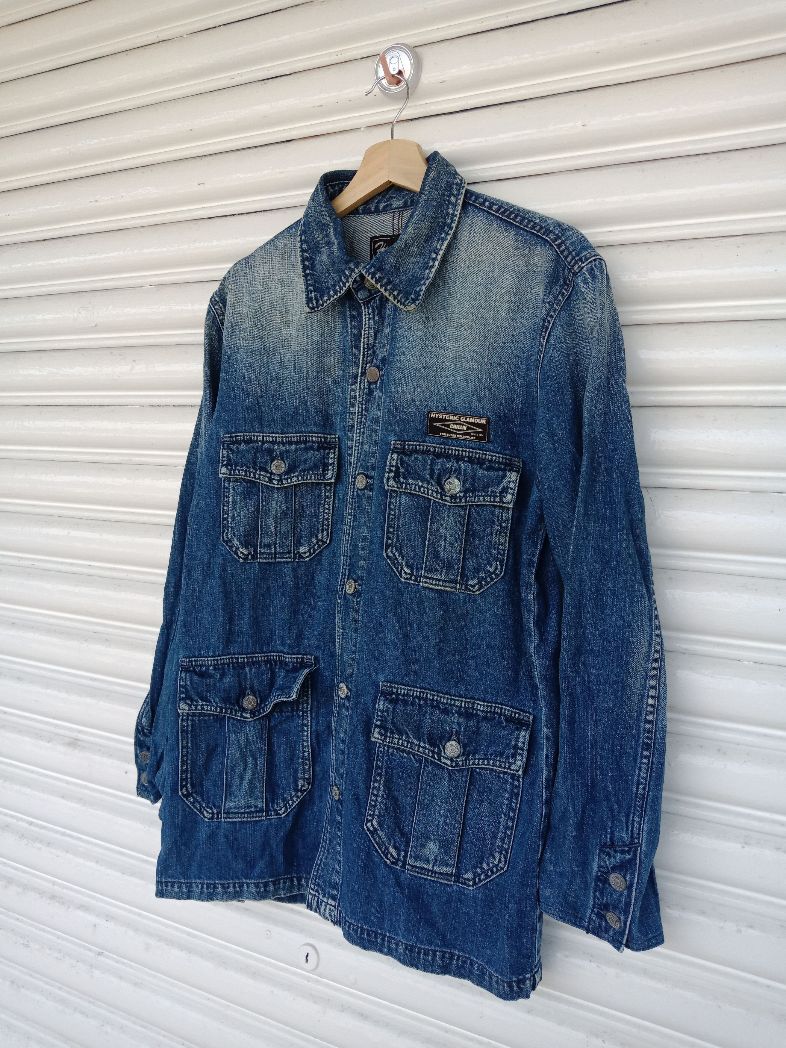 Hysteric Glamour Washed Blue Blue Denim Chore Jacket