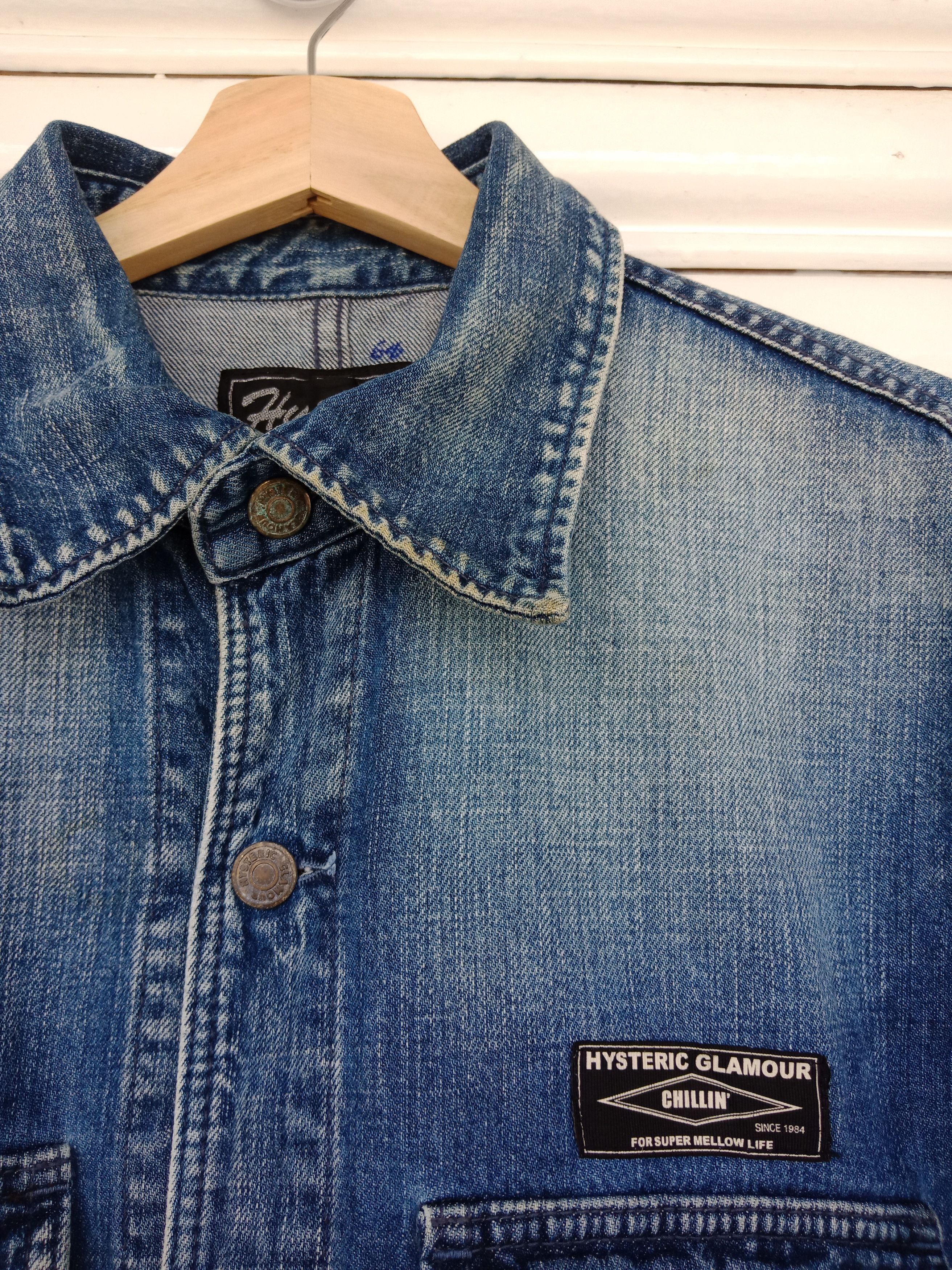 Hysteric Glamour Washed Blue Blue Denim Chore Jacket