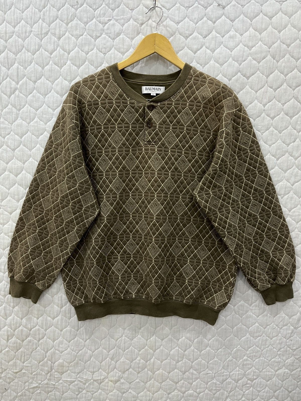 Balmain (Aaa). BALMAIN BUTTON UP SWEATSHIRT Size US M / EU 48-50 / 2 - 1 Thumbnail