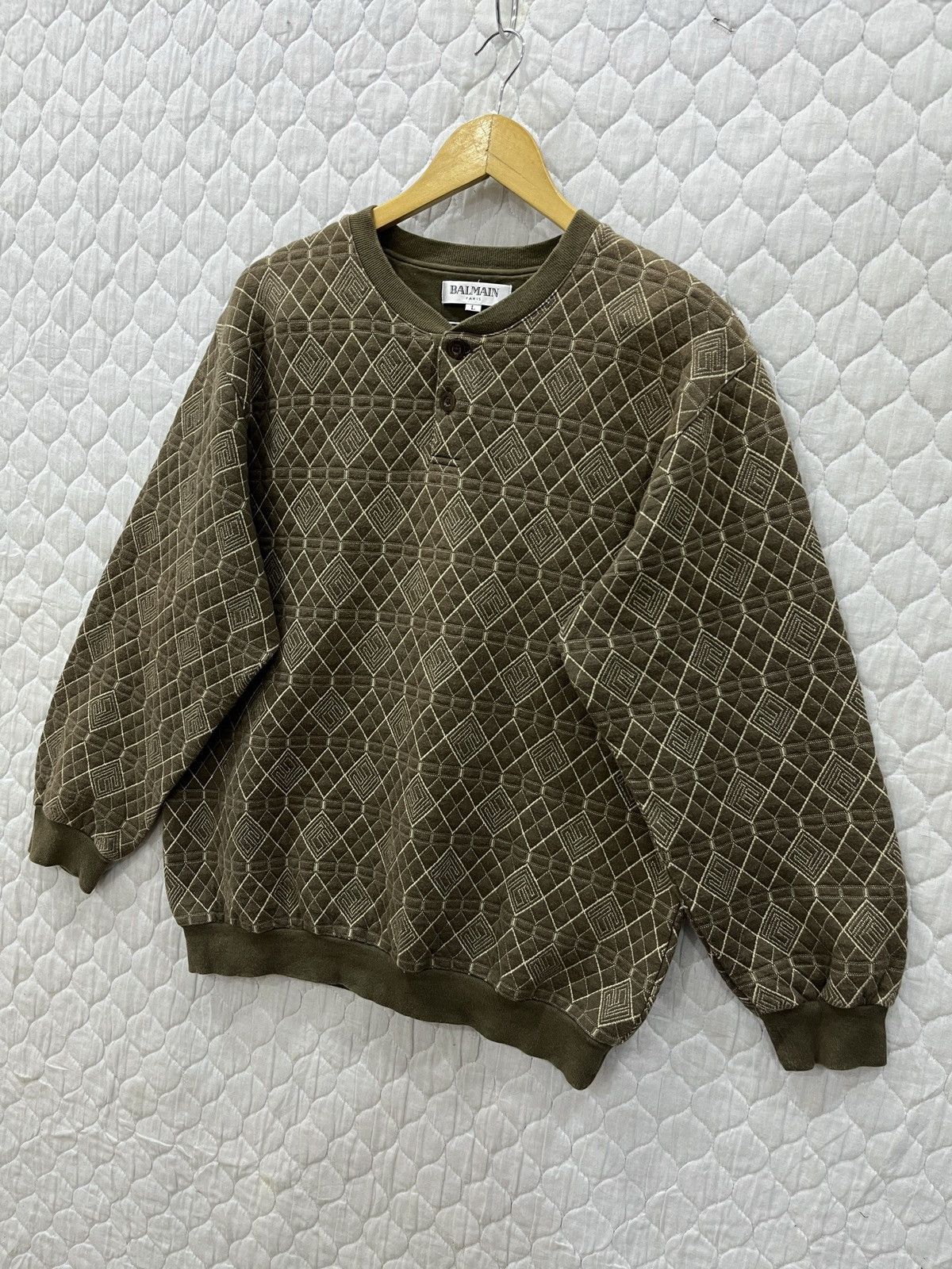 Balmain (Aaa). BALMAIN BUTTON UP SWEATSHIRT Size US M / EU 48-50 / 2 - 2 Thumbnail
