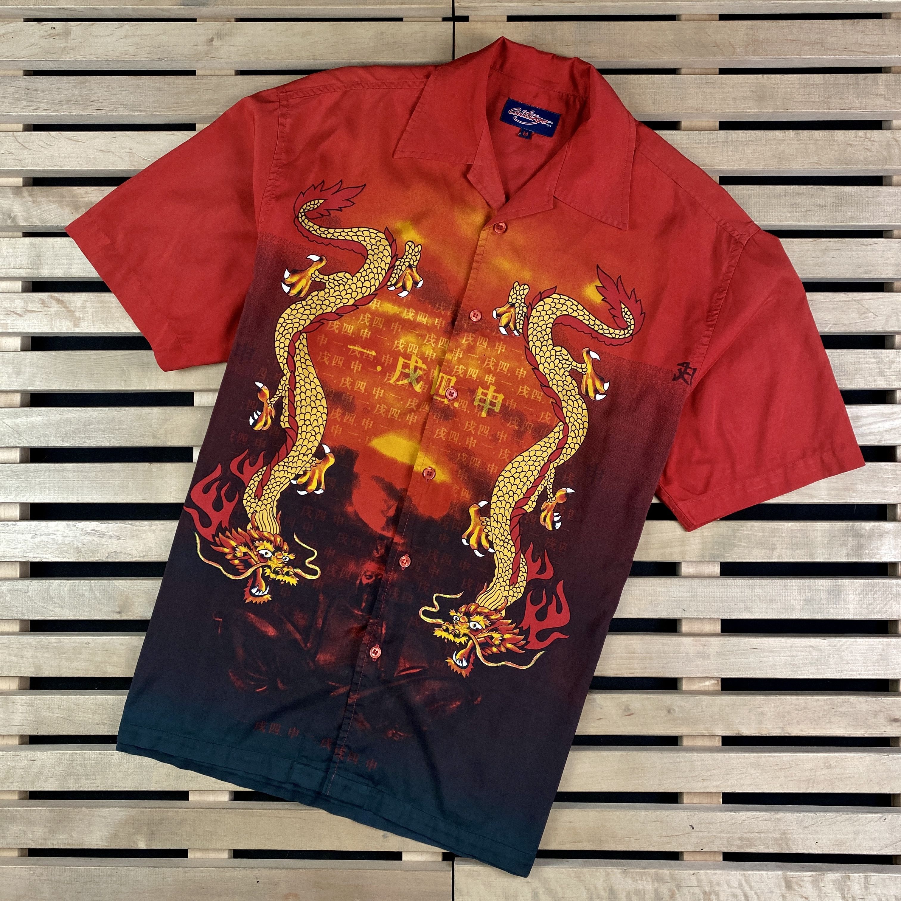 Japanese Brand × Vintage Men’s Japanese Shirt Dragon Big Logo Vintage Size M Size US M / EU 48-50 / 2 - 1 Thumbnail
