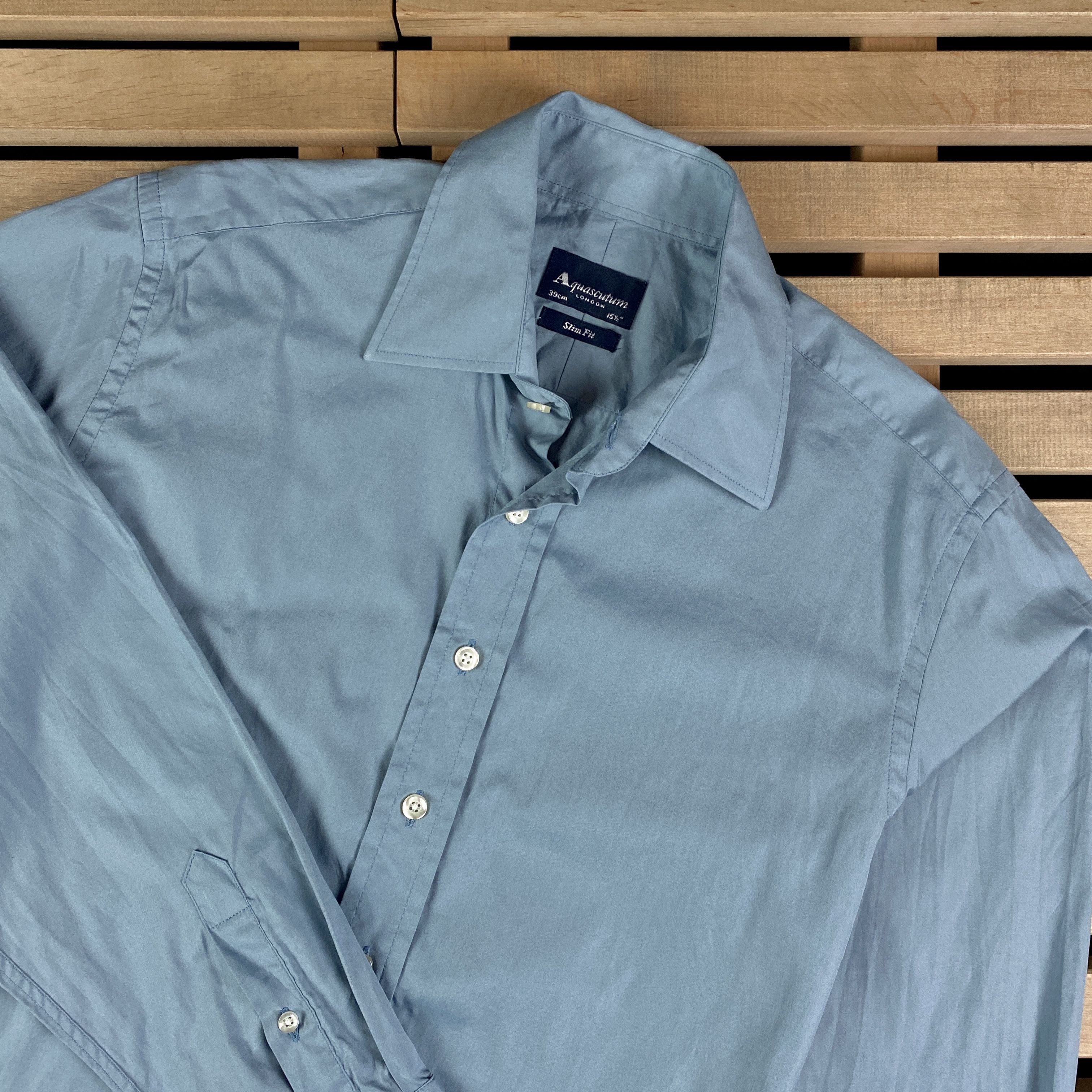 Aquascutum Mens Shirt Long Sleeve Aquascutum Size 39 cm / 15.5 Size US M / EU 48-50 / 2 - 2 Thumbnail