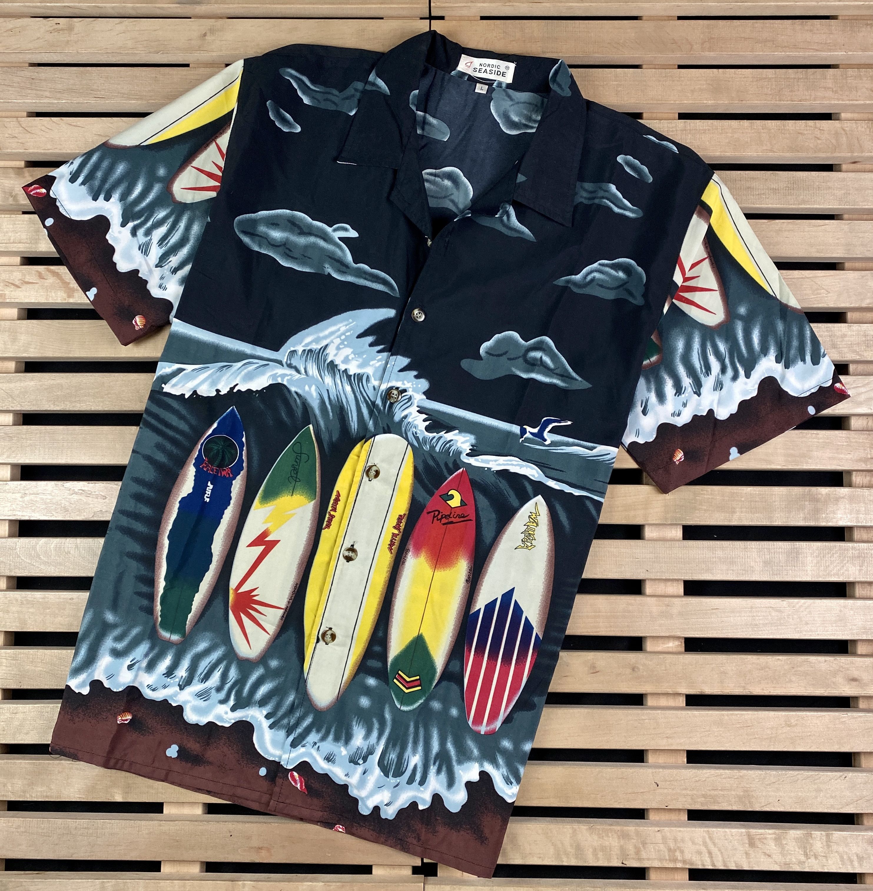Vintage Mens Vintage Hawaiian Shirt Surfing Size L Size US L / EU 52-54 / 3 - 1 Thumbnail