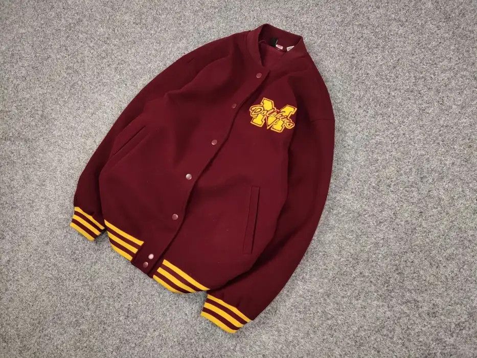 Vintage Vintage Varsity Bomber Jacket Dolphins burgundy logo Size US M / EU 48-50 / 2 - 2 Thumbnail