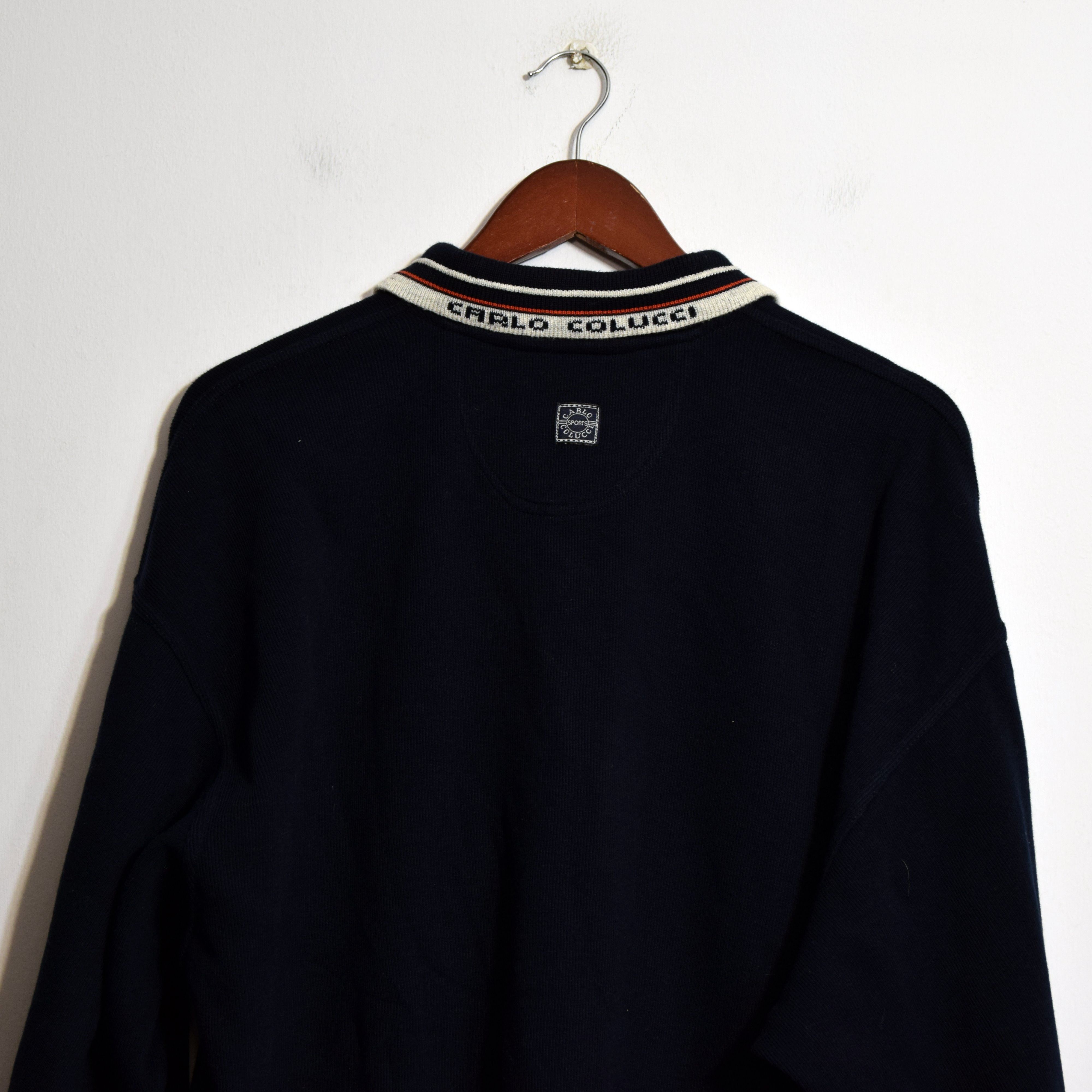 Carlo Colucci × Vintage 1/4 Zip Carlo Colluci Jumper Knitwear Vintage XXL Sweater Size US XL / EU 56 / 4 - 8 Thumbnail