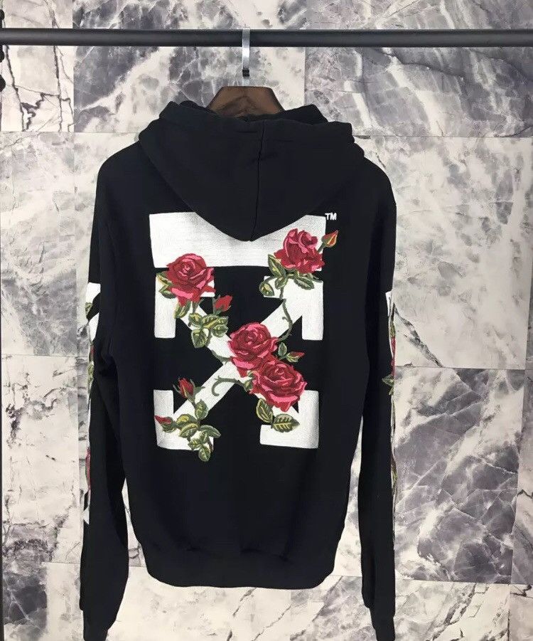 Off white rose outlet hoodie