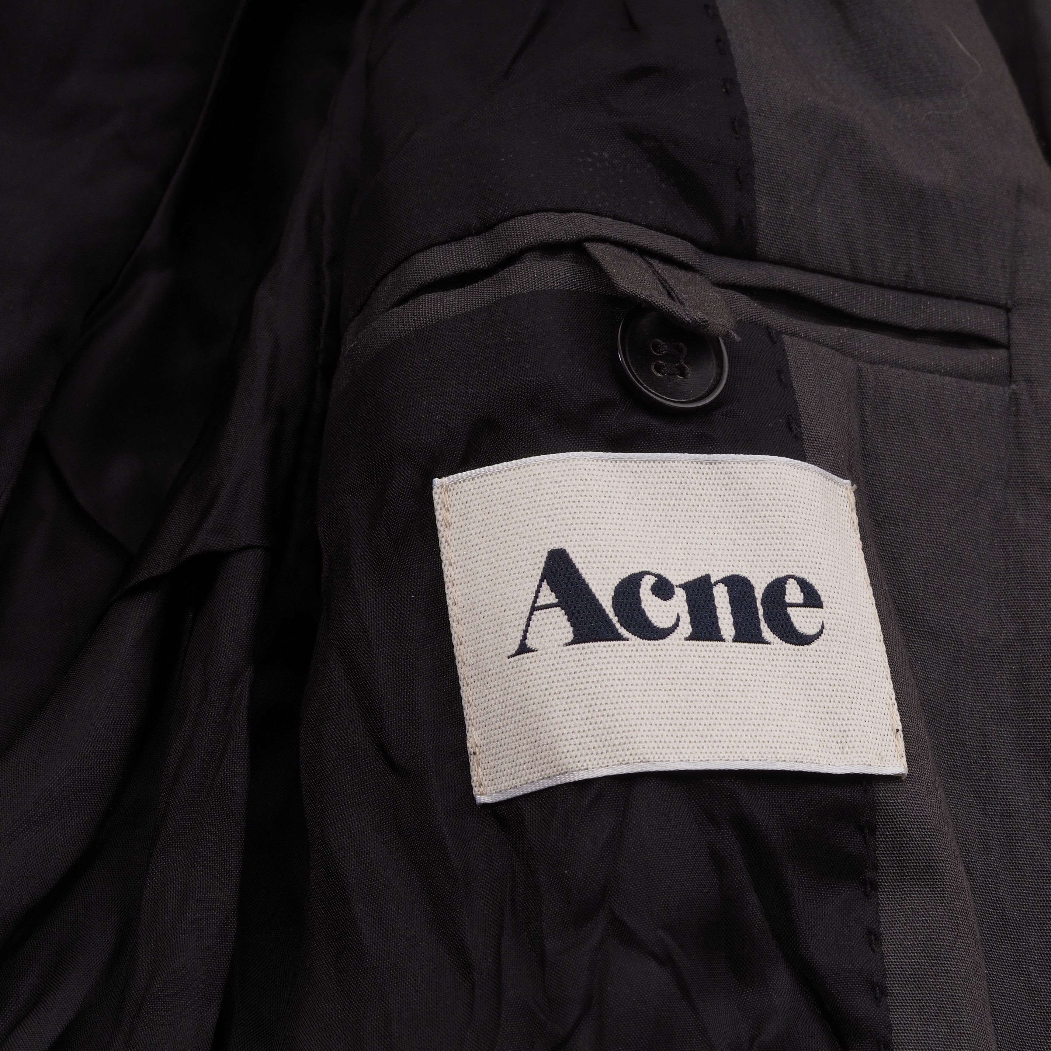 Acne Studios Acne Studios Black Cotton-Metal Belted Blazer Jacket Size M / US 6-8 / IT 42-44 - 6 Thumbnail