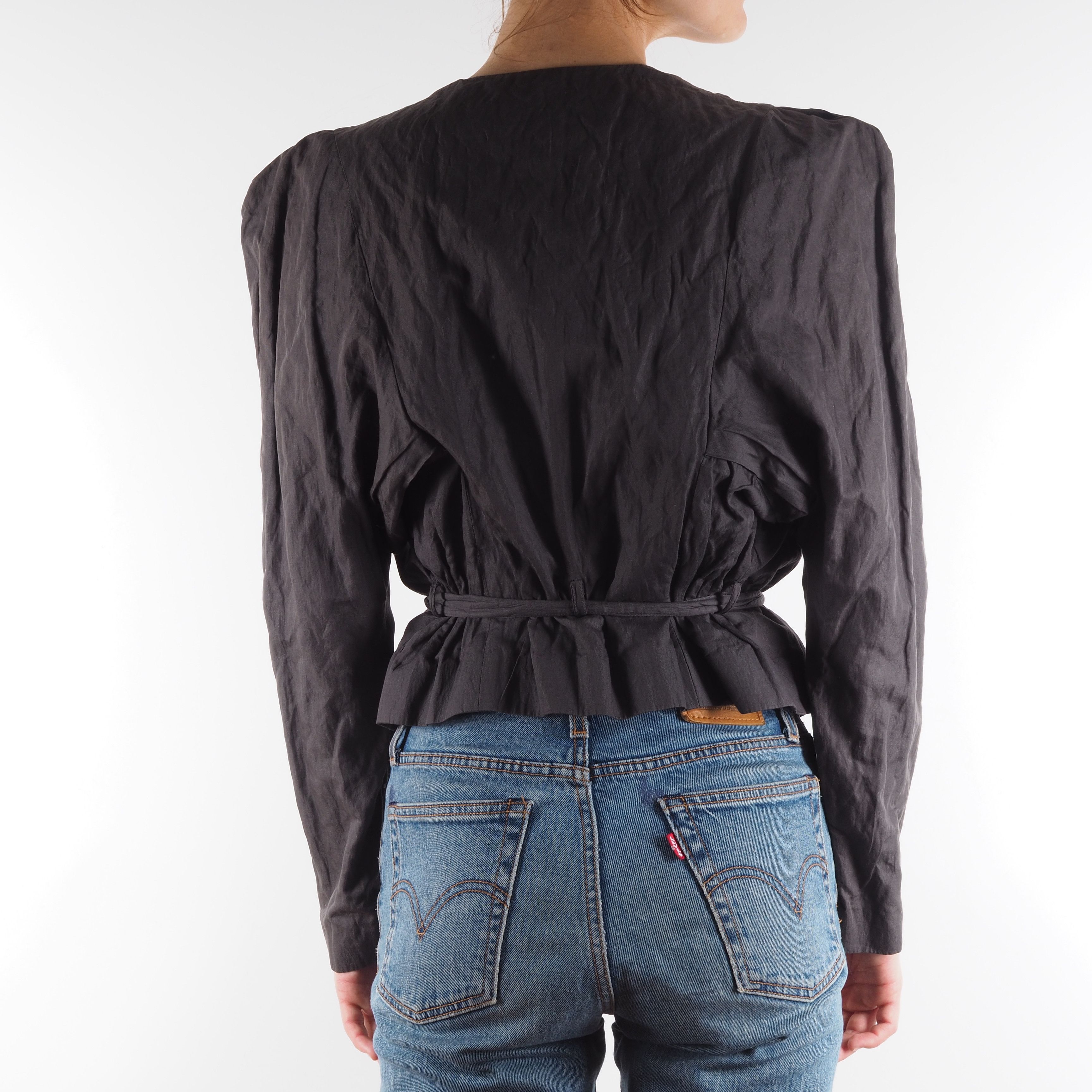 Acne Studios Acne Studios Black Cotton-Metal Belted Blazer Jacket Size M / US 6-8 / IT 42-44 - 3 Thumbnail