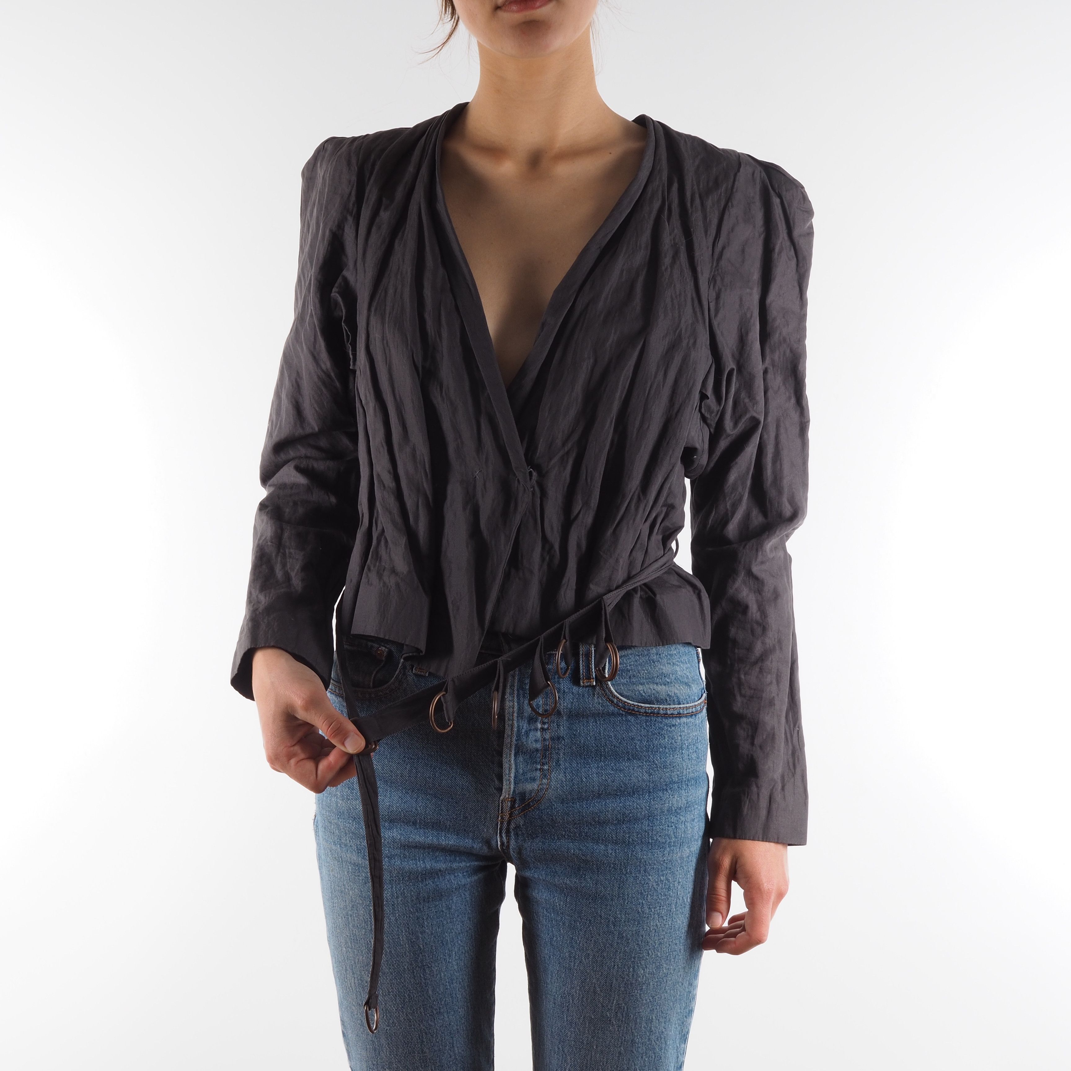 Acne Studios Acne Studios Black Cotton-Metal Belted Blazer Jacket Size M / US 6-8 / IT 42-44 - 4 Thumbnail