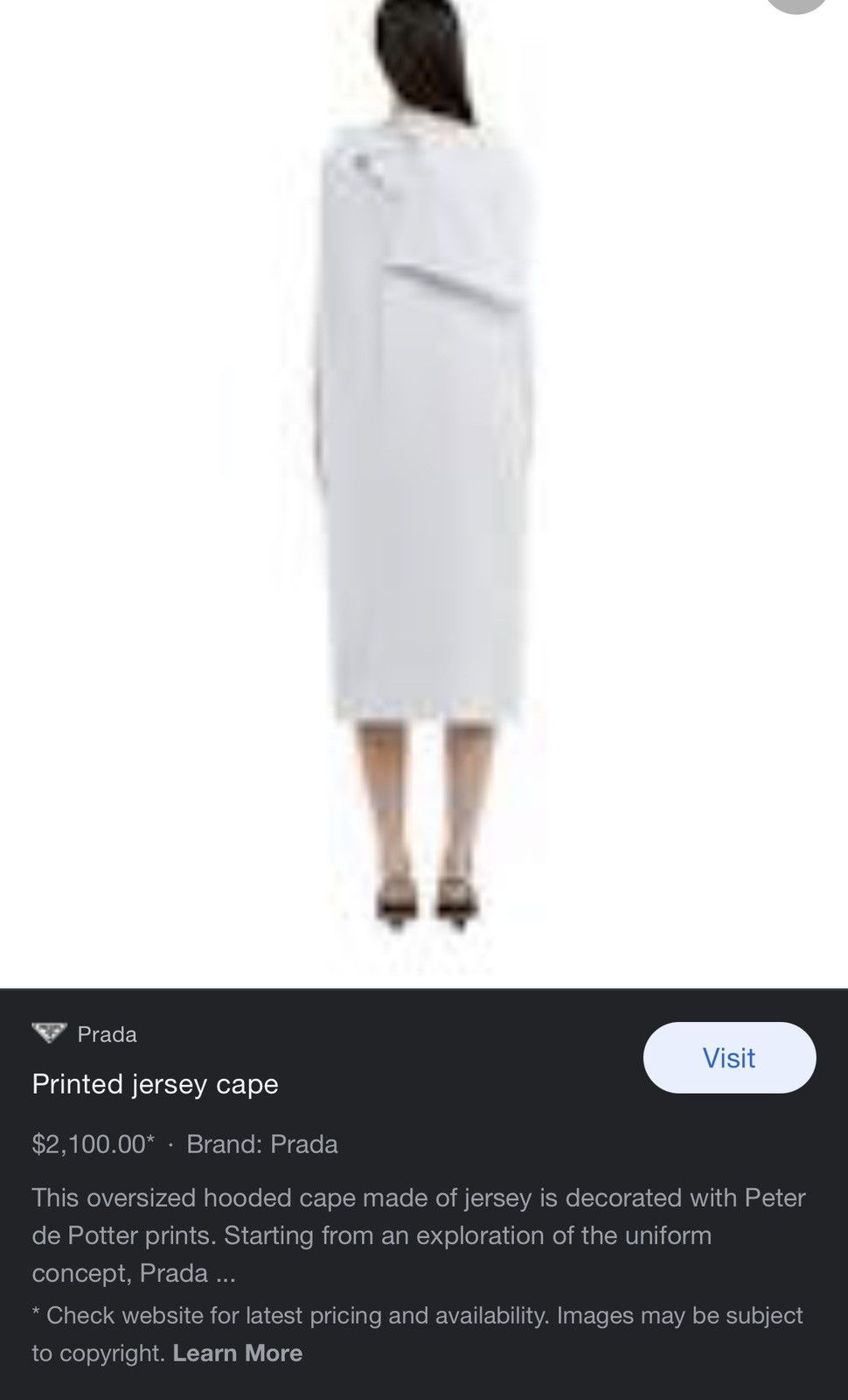 Prada Prada Printed Jersey Cape Size XS / US 0-2 / IT 36-38 - 9 Thumbnail