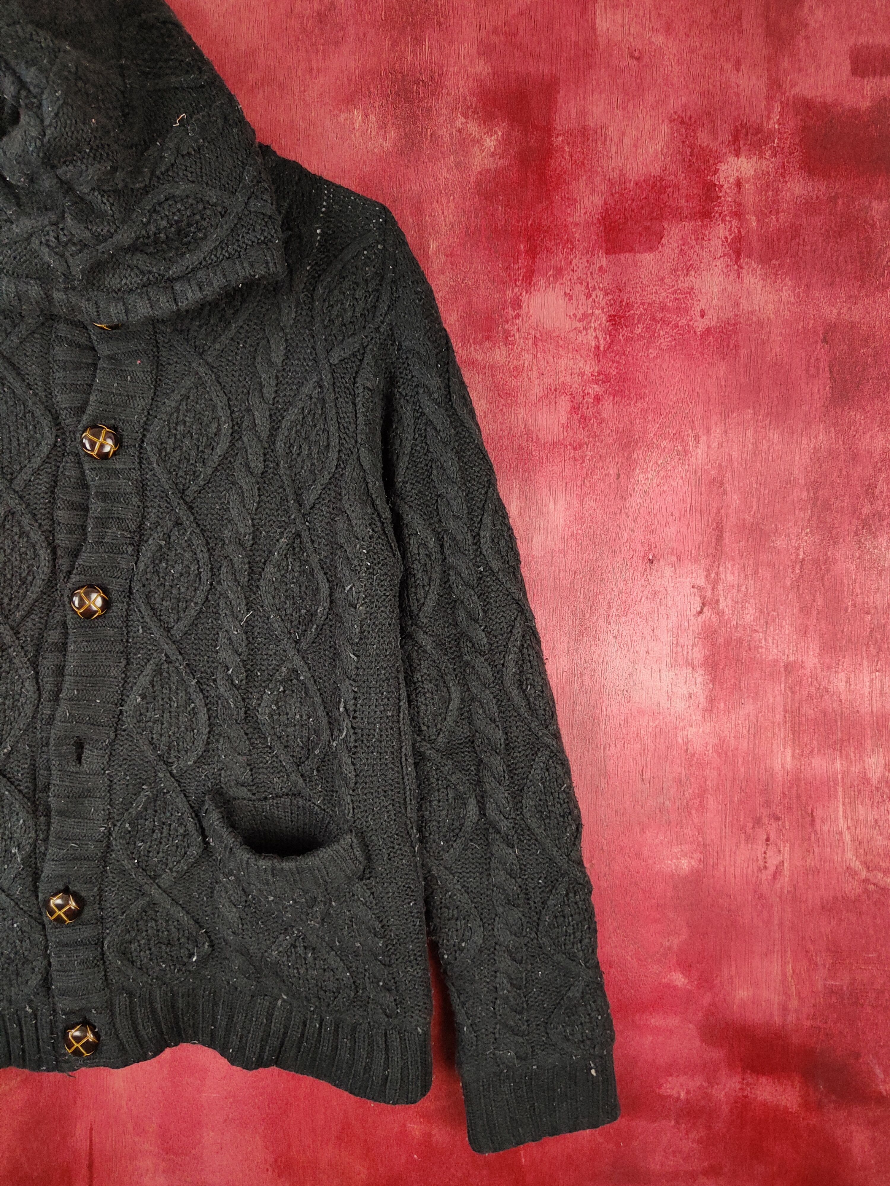 Aran Isles Knitwear Pinc Ponc Black Knitwear Hoodie Sweater #5908 Size L / US 10 / IT 46 - 6 Thumbnail