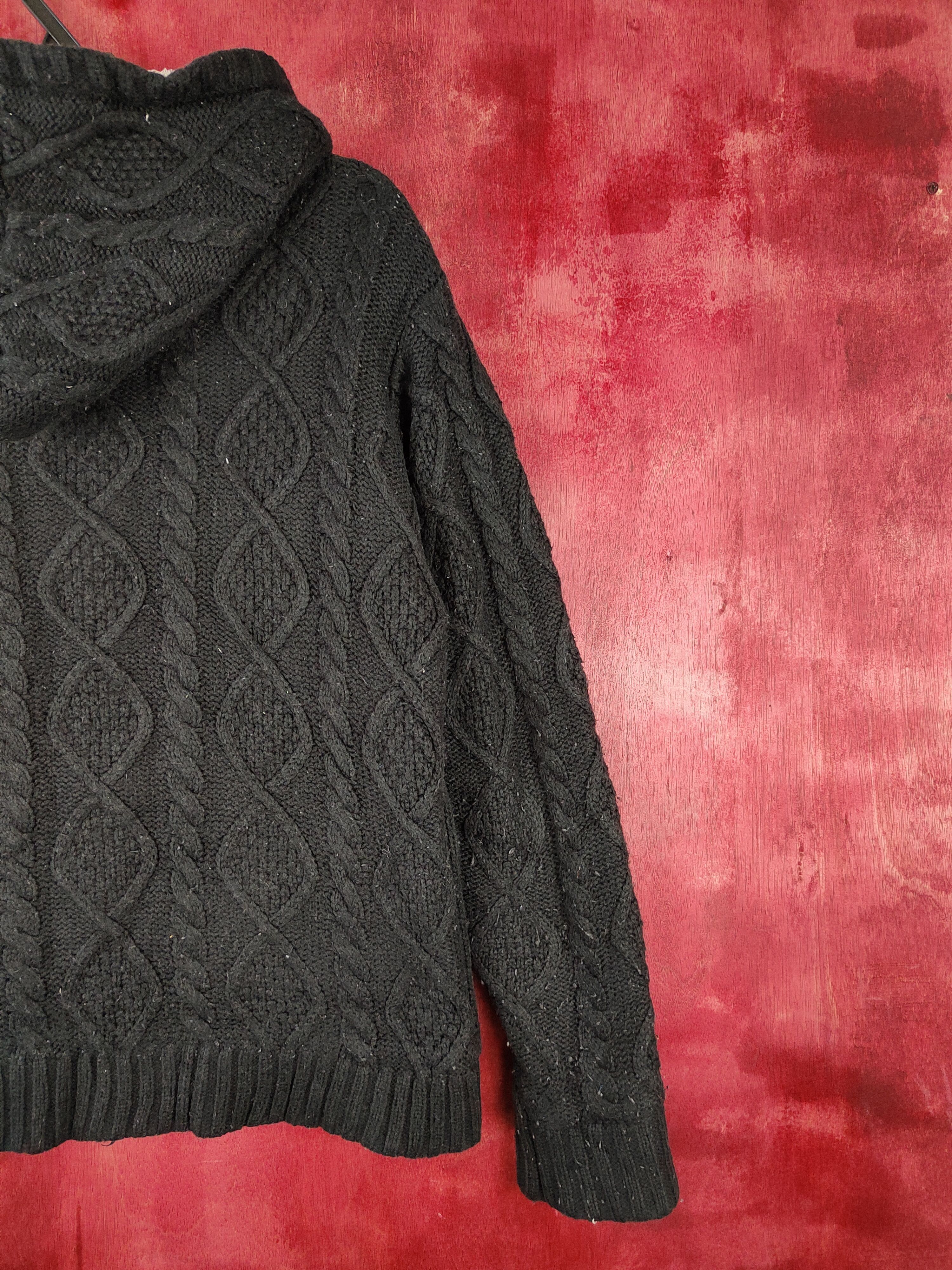 Aran Isles Knitwear Pinc Ponc Black Knitwear Hoodie Sweater #5908 Size L / US 10 / IT 46 - 10 Thumbnail