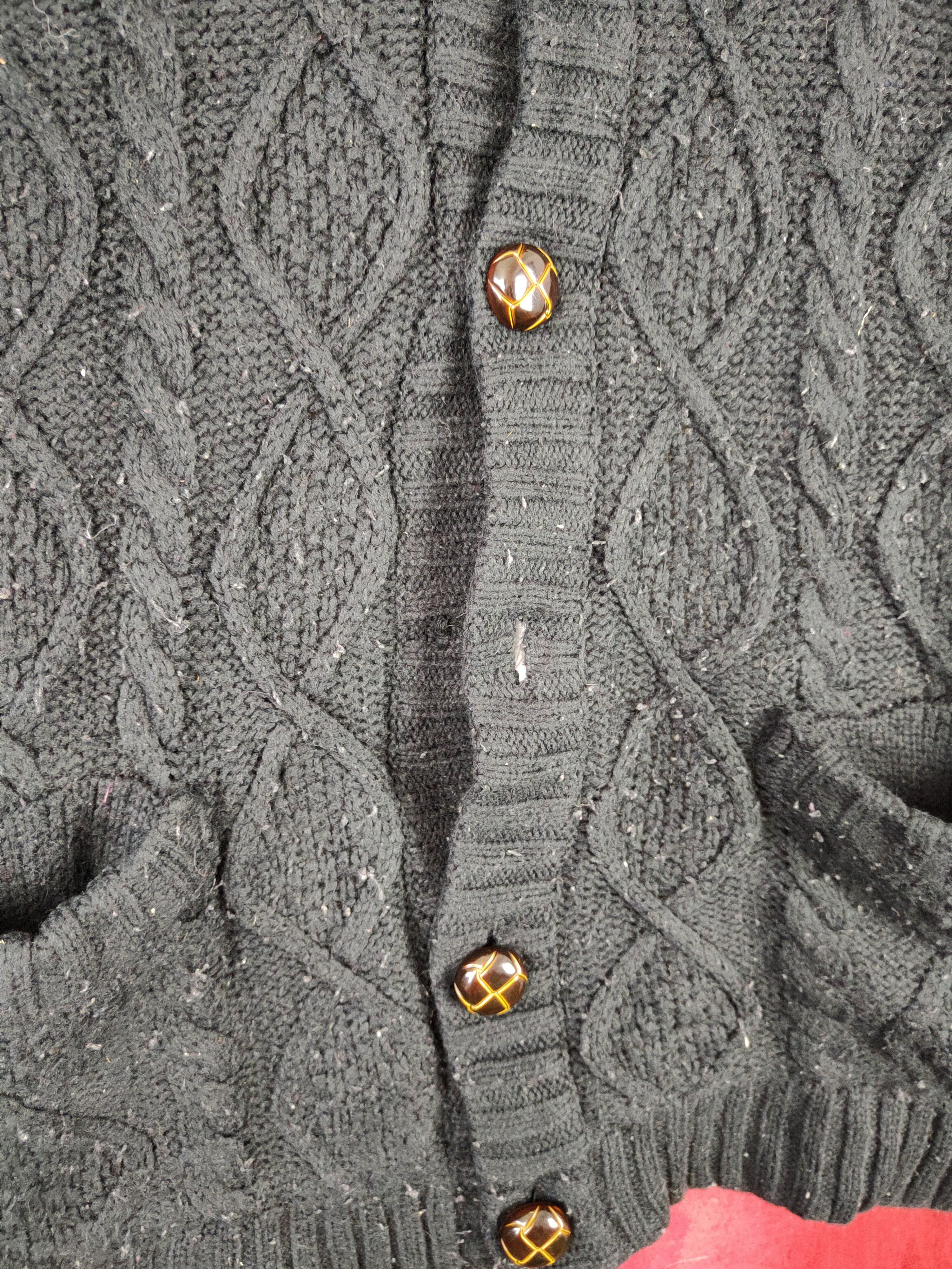 Aran Isles Knitwear Pinc Ponc Black Knitwear Hoodie Sweater #5908 Size L / US 10 / IT 46 - 3 Thumbnail