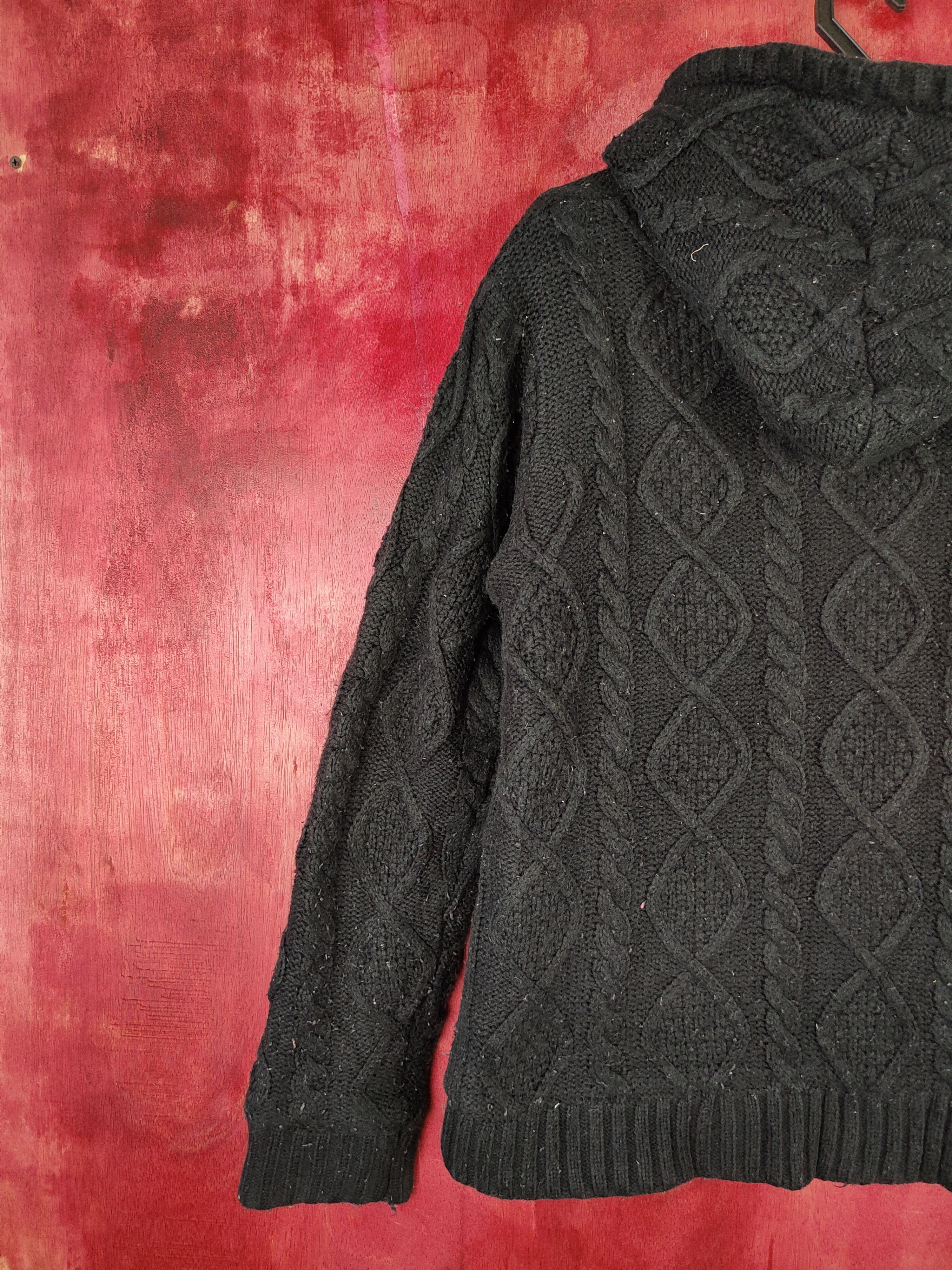 Aran Isles Knitwear Pinc Ponc Black Knitwear Hoodie Sweater #5908 Size L / US 10 / IT 46 - 9 Thumbnail
