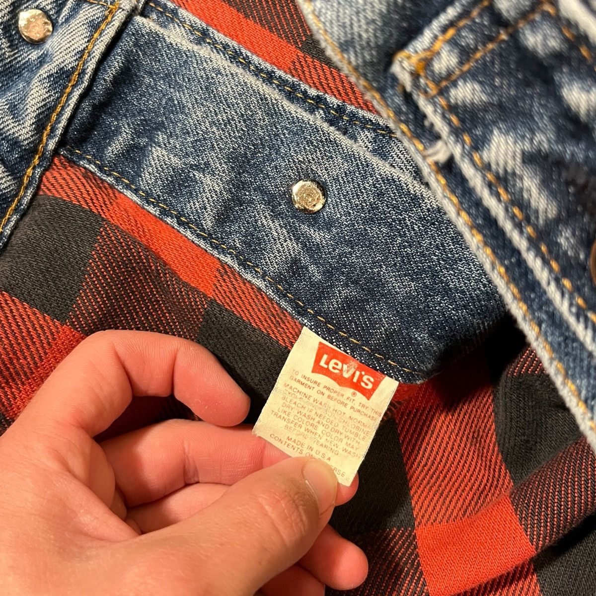 Levi's 90s Levi’s Flannel Lined Denim Jacket Size US S / EU 44-46 / 1 - 6 Thumbnail