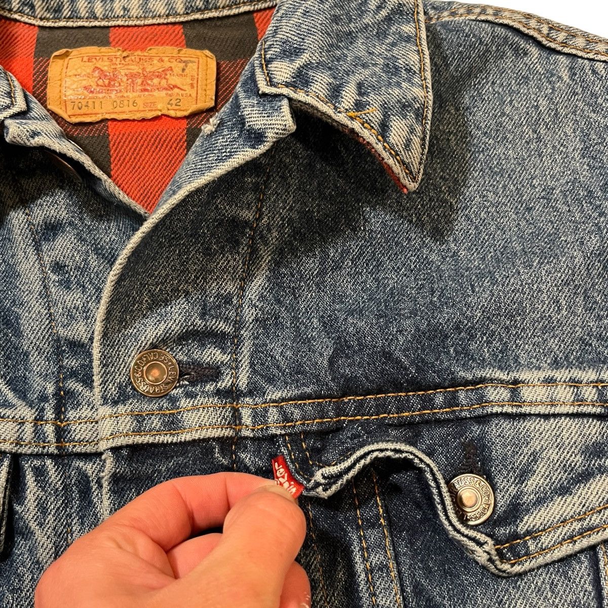 Levi's 90s Levi’s Flannel Lined Denim Jacket Size US S / EU 44-46 / 1 - 2 Thumbnail
