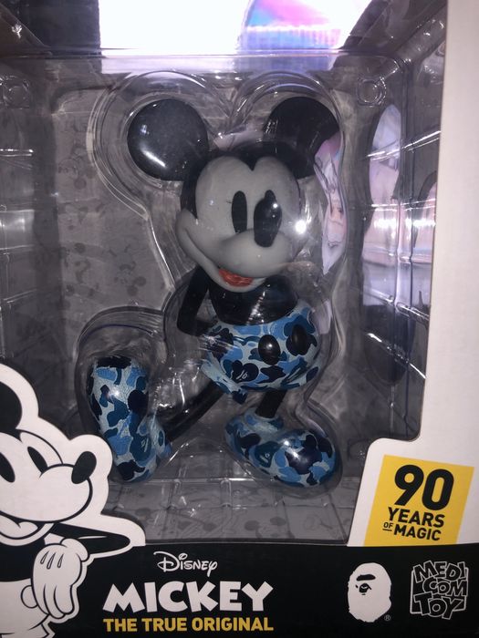 Bape Bape x Mickey Mouse VCD Vinyl Blue Camo | Grailed