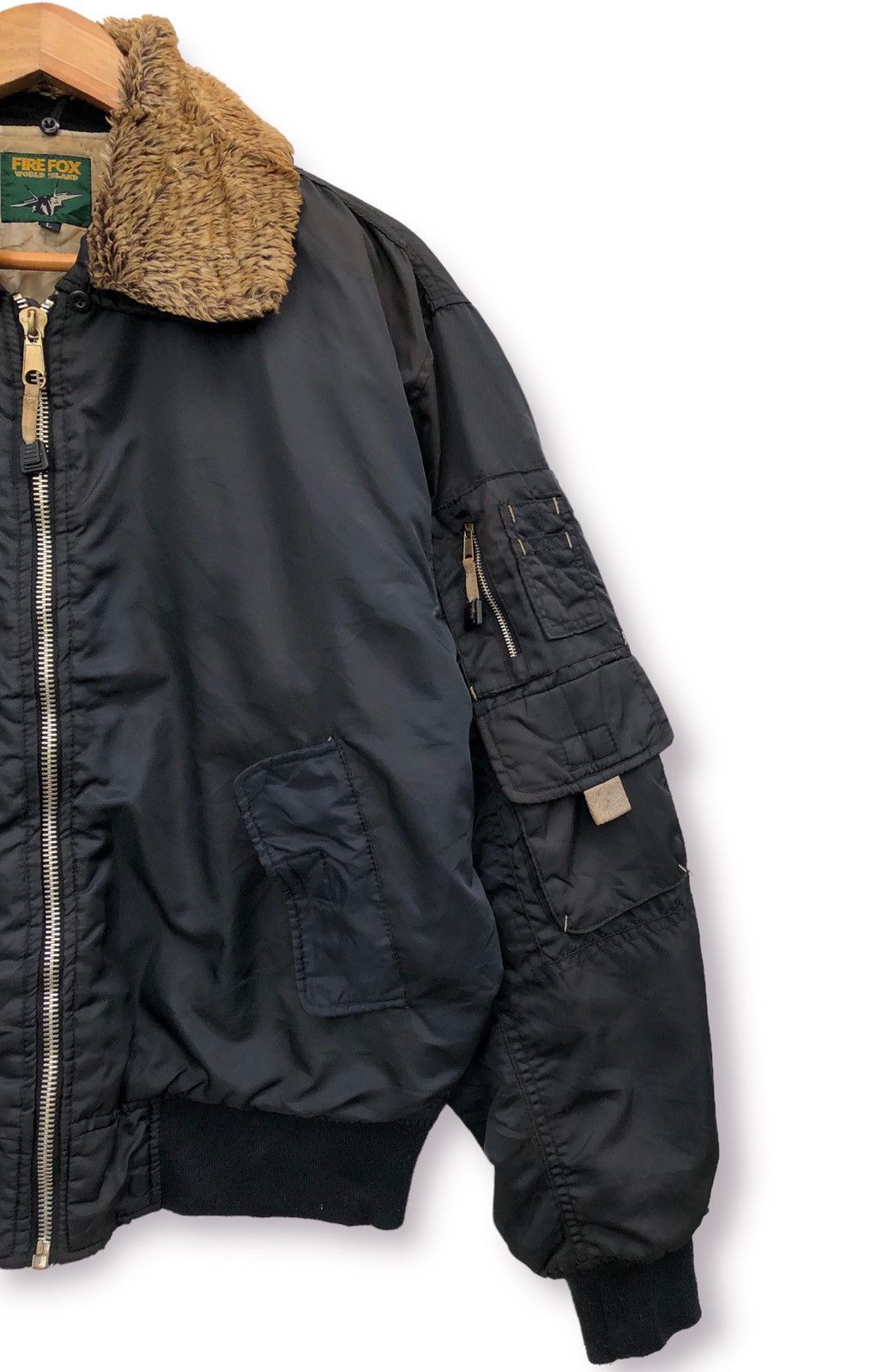Vintage 🔥Vintage Fire Fox World Island Flight Bomber Jacket Size US L / EU 52-54 / 3 - 3 Thumbnail