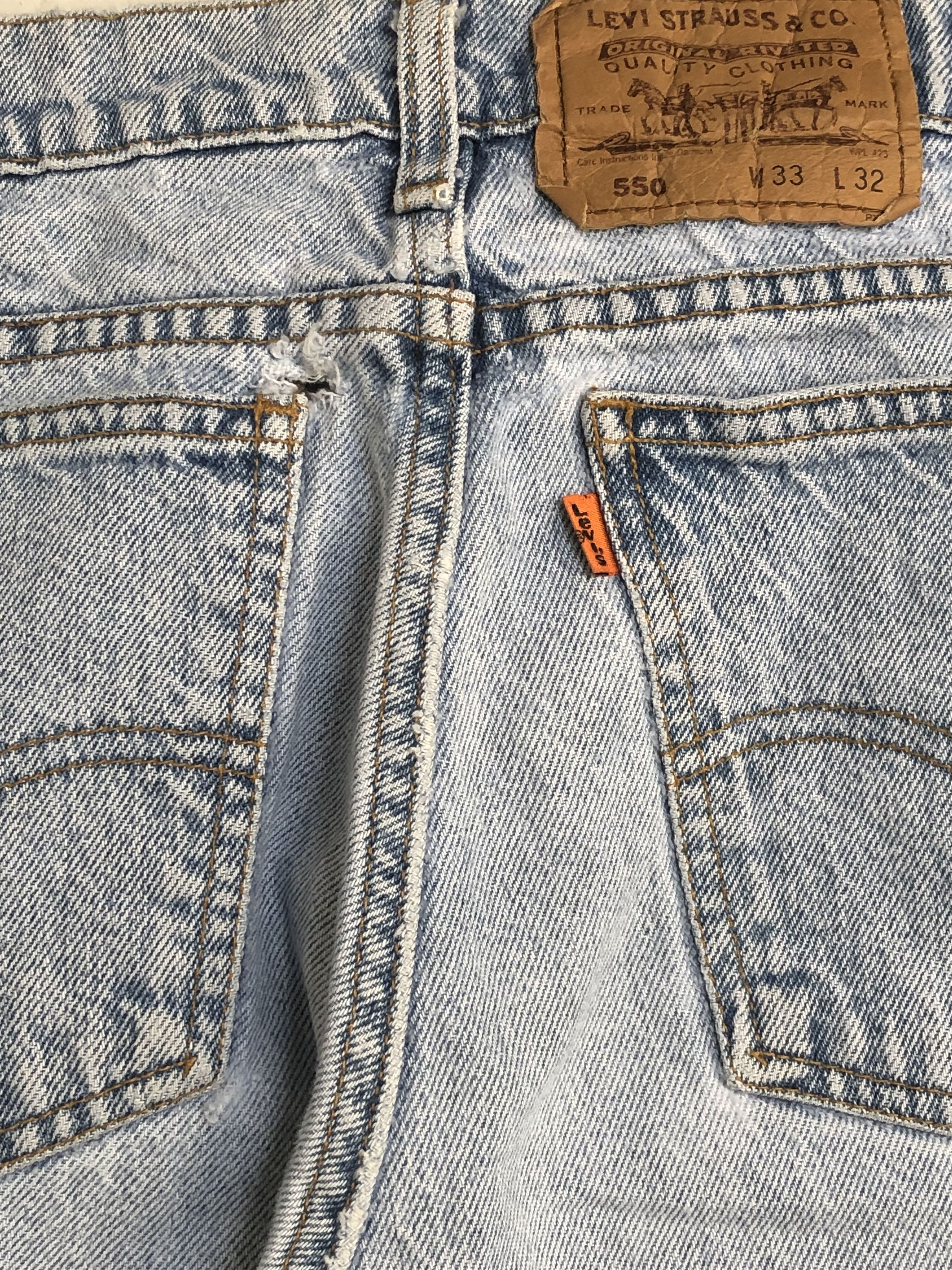Levi's Vintage 90's Levi's 550 Faded Blue Jeans L596 Size US 32 / EU 48 - 7 Thumbnail